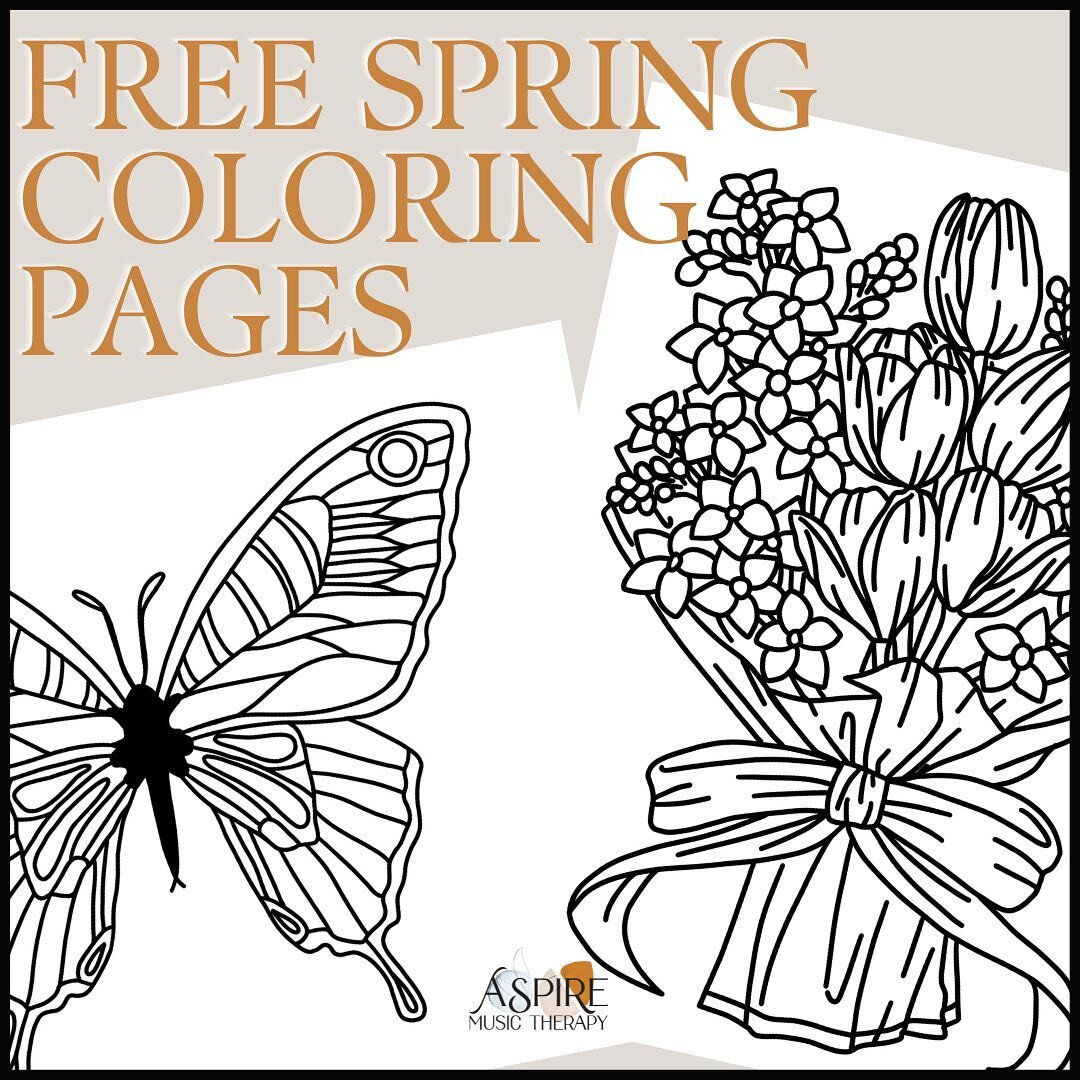 We added some new coloring pages for Spring to our blog to be used for creative arts in music therapy sessions. I love using coloring for relaxation / regulation, as well as expression and creativity. We have song suggestions to tie in lyric discussi