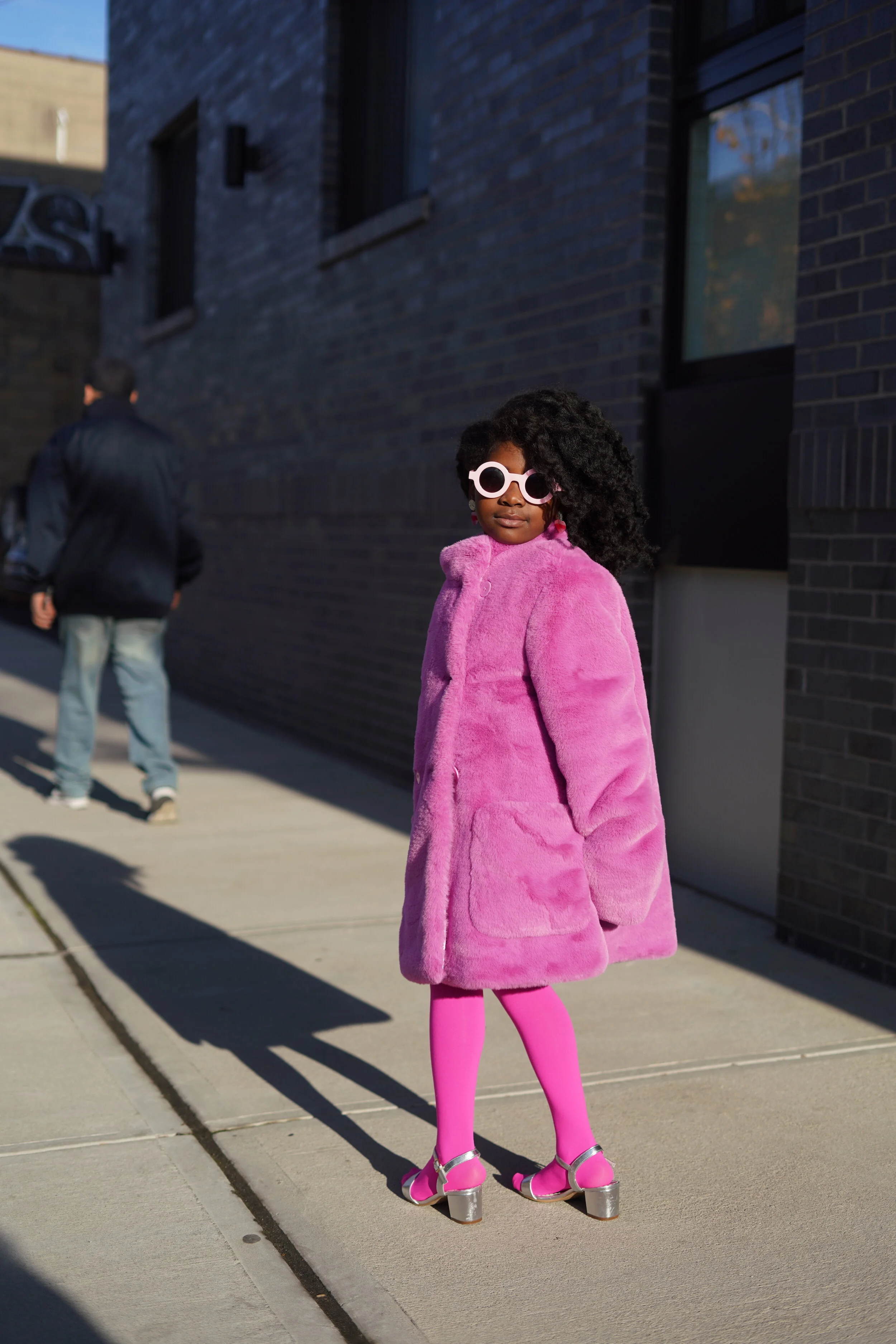 Pink Faux Fur + Pink Tights