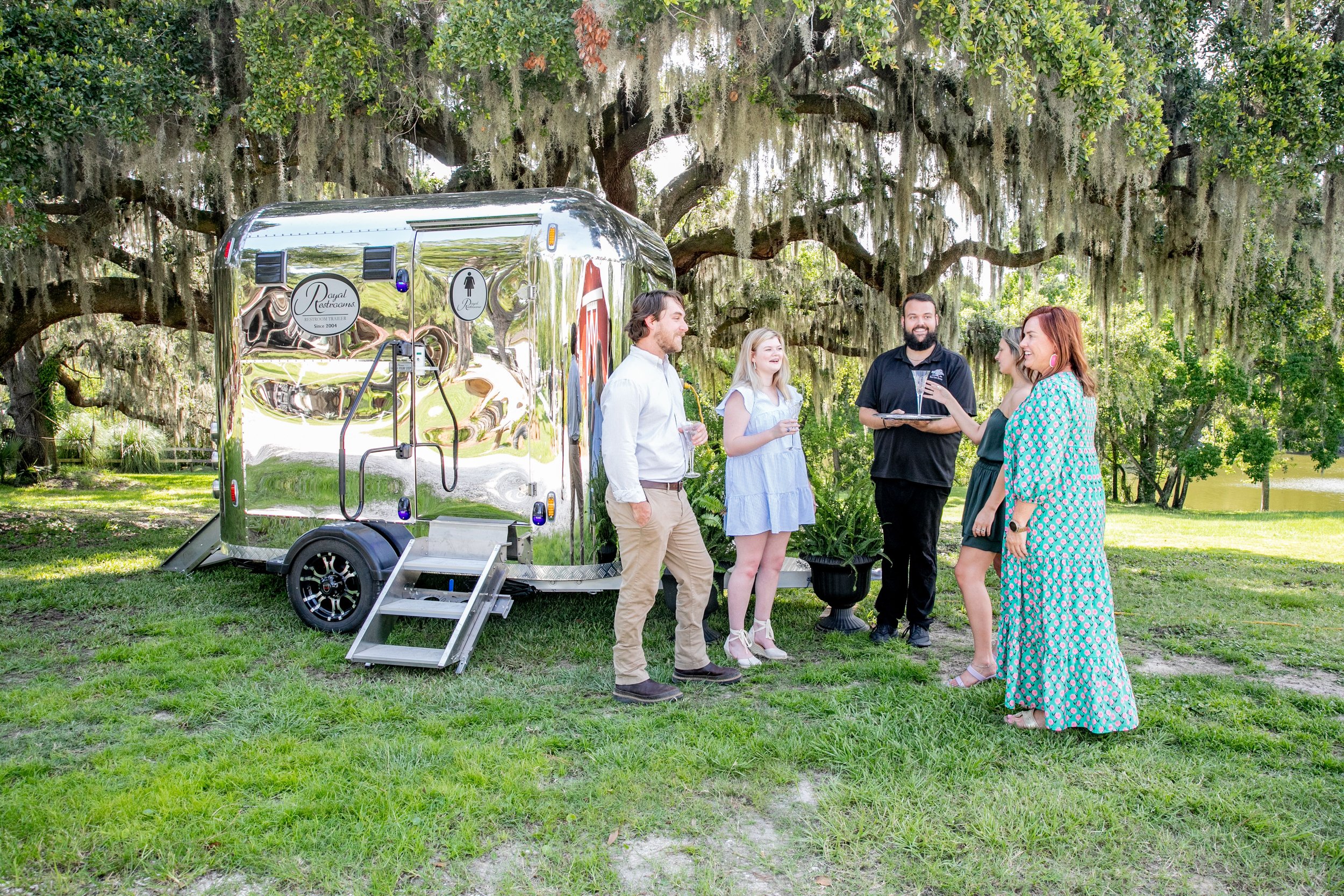 Vintage Series Event Restroom under the Trees with People in Mobile Alabama.jpeg
