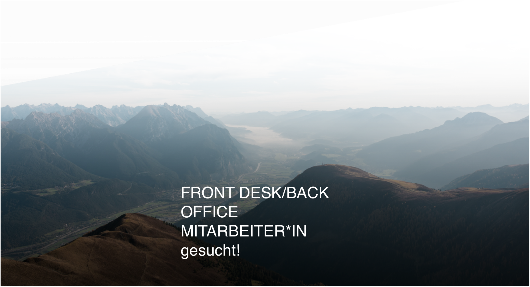 FRONT DESK/BACK OFFICE MITARBEITER*IN  GESUCHT!
