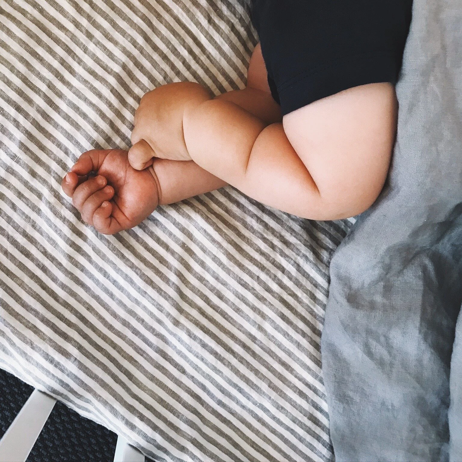 Fog Stripe Fitted Cot Sheet