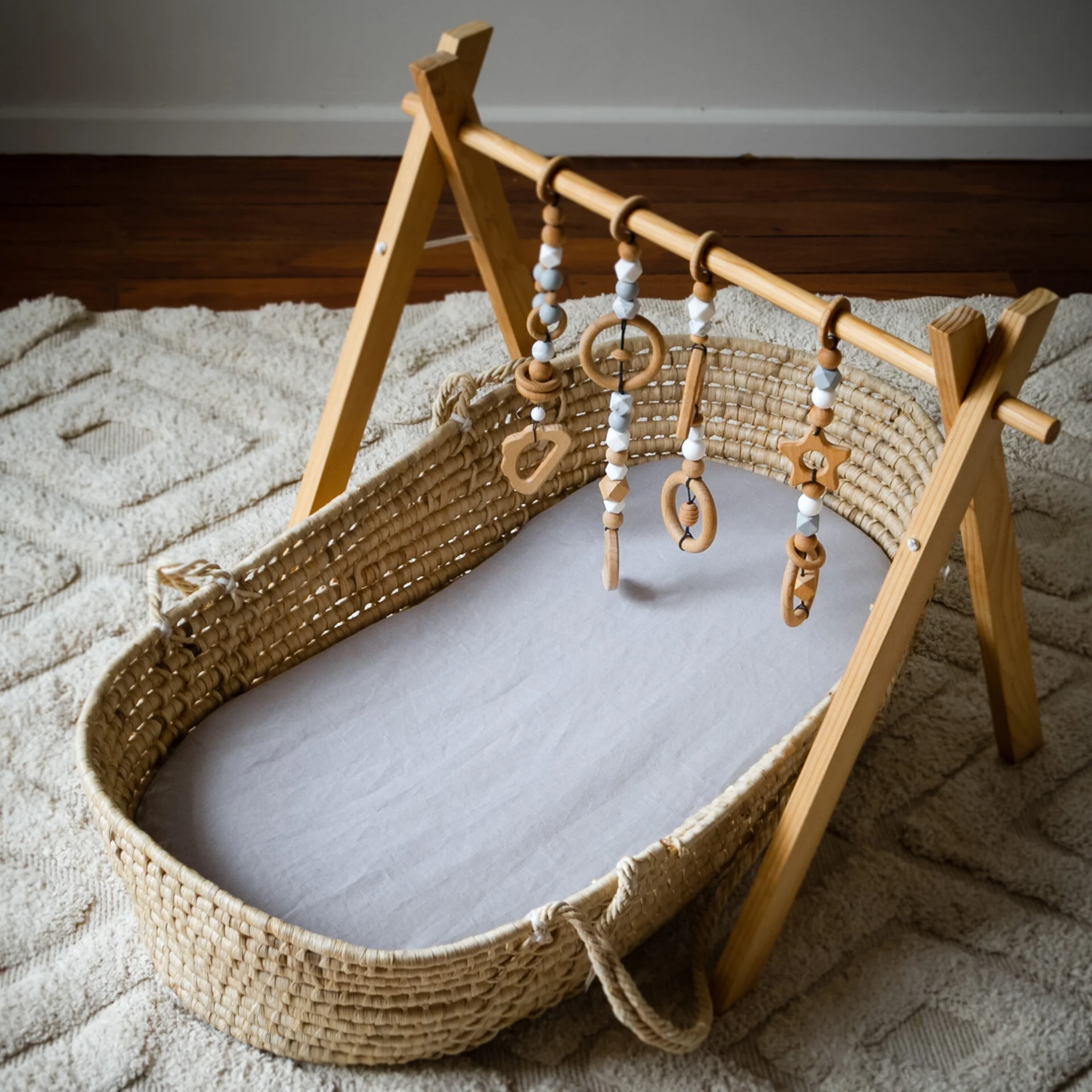 Fog - Fitted Bassinet Sheet