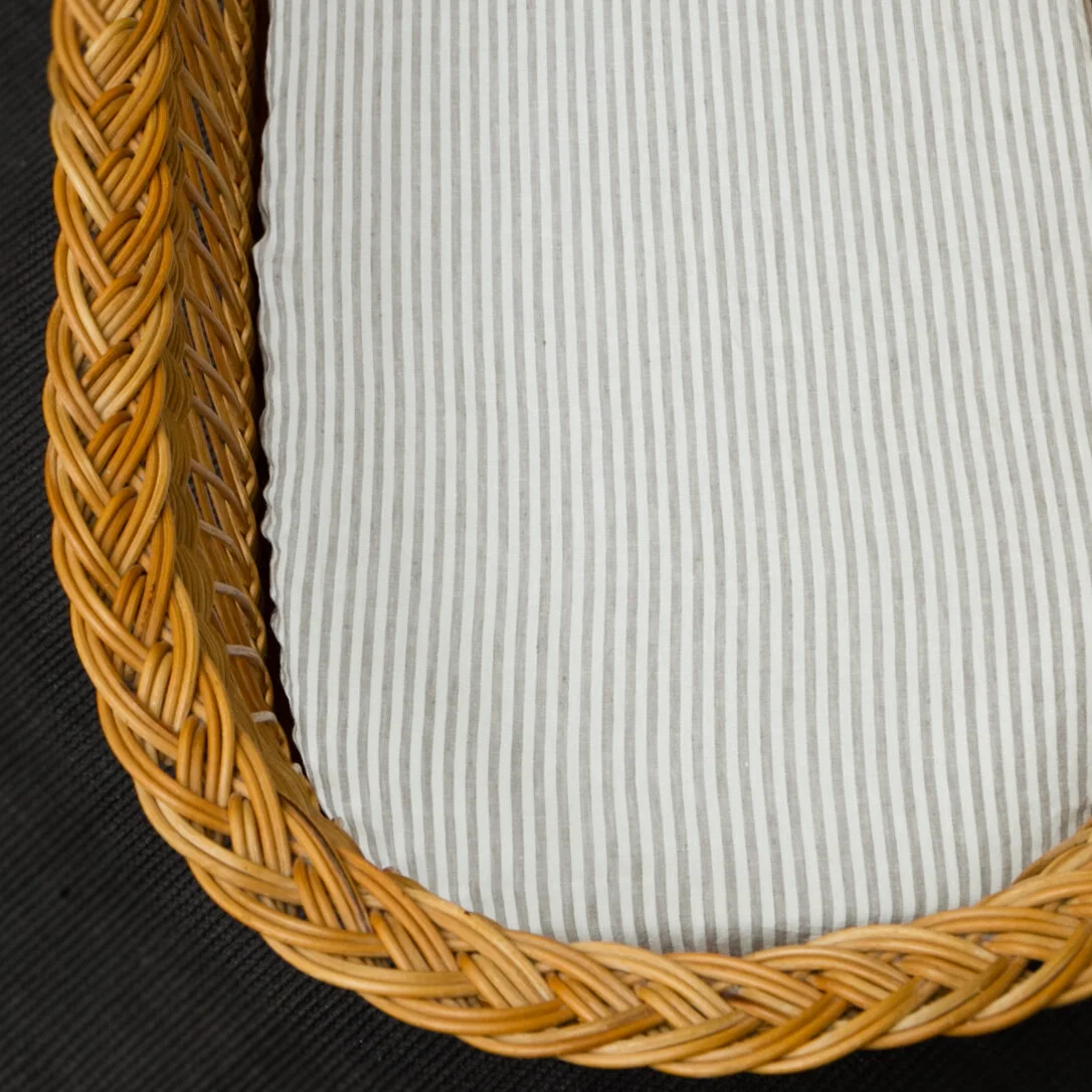 Fog Stripe - Fitted Bassinet Sheet