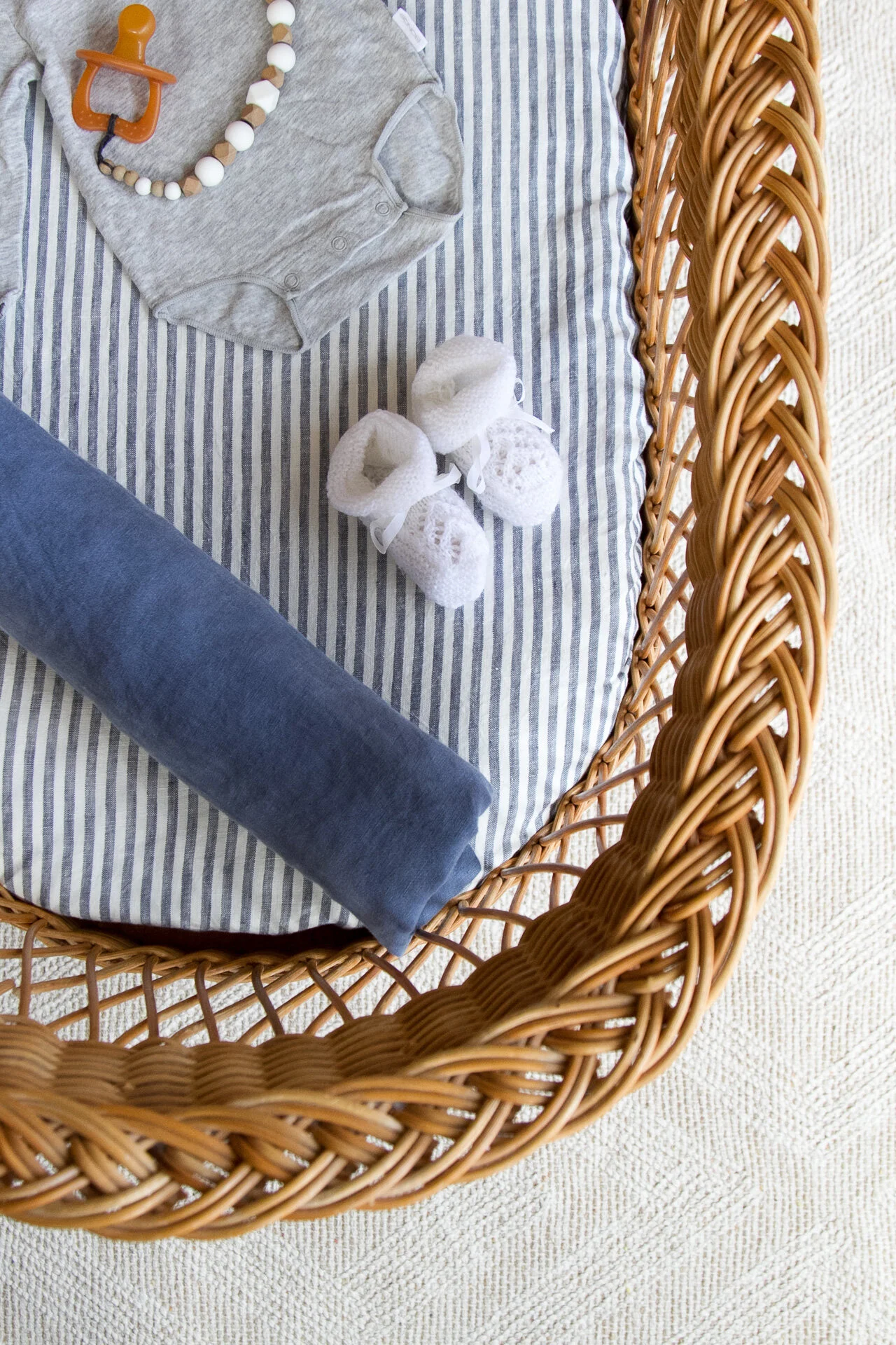 Ocean Stripe - Fitted Bassinet Sheet