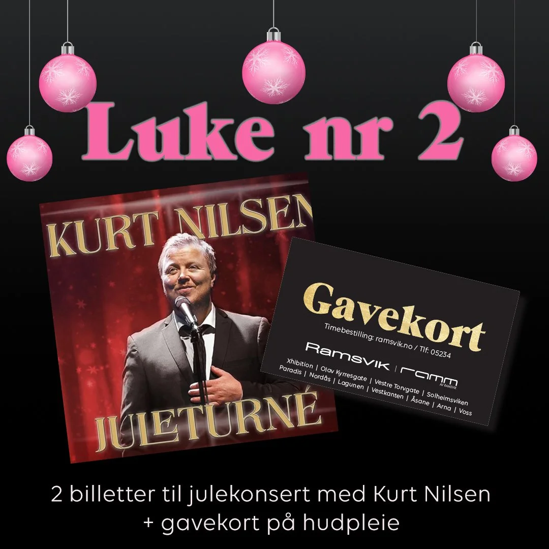 🎁 VINN HUDPLEIE FOR 1 000 KR! 🎁

Andre luke i Ramsviks julekalender er &aring;pen!
Denne uken kan du vinne gavekort p&aring; 1 000 kr til hudpleie hos Ramsvik Arna eller Ramsvik Solheimsviken &ndash; perfekt for litt ekstra gl&oslash;d i vinterm&os