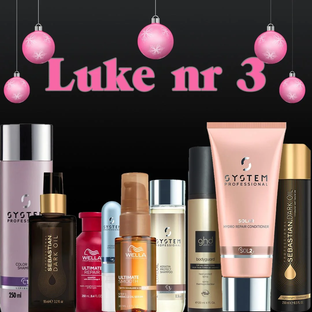 🎄 LUKE 3 🎄

Ukens premie er deilige Wella-produkter til en verdi av inntil 1 000 kr.
Du kan velge og vrake blandt  produkter fra System, Sebastian, ghd, Ultimate Repair og Ultimate Smooth🥰

For &aring; bli med i trekningen:
⭐ F&oslash;lg Ramsvik
⭐