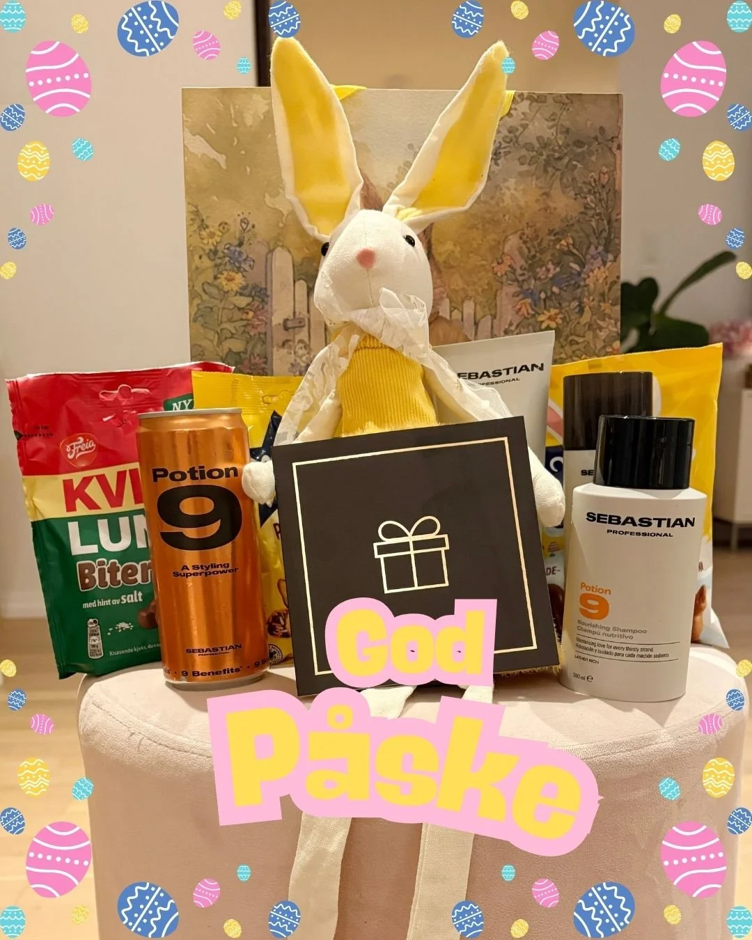 🐣 P&Aring;SKEKONKURRANSE! 🐣

Vi feirer p&aring;sken med en skikkelig digg giveaway 💛
Du kan vinne et p&aring;skeegg fylt med:

✨ Gavekort p&aring; 500 kr
✨ Sebastian Professional Potion 9 shampoo, conditioner, leave-in conditioner og styling cream