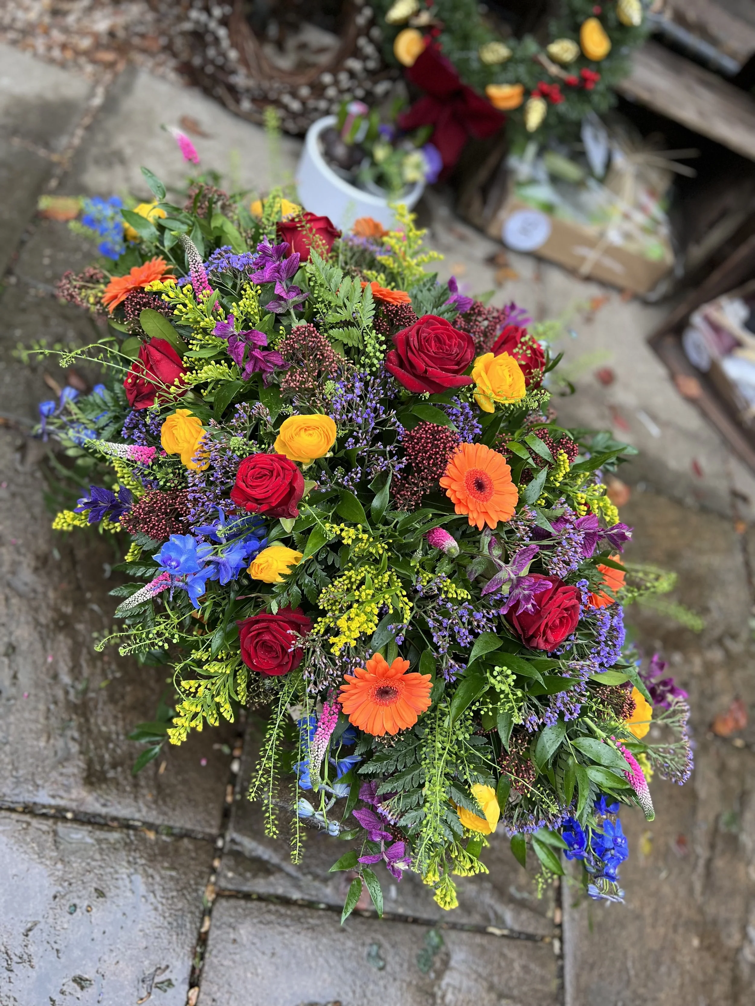 Florist's Choice Coffin Spray (for him)