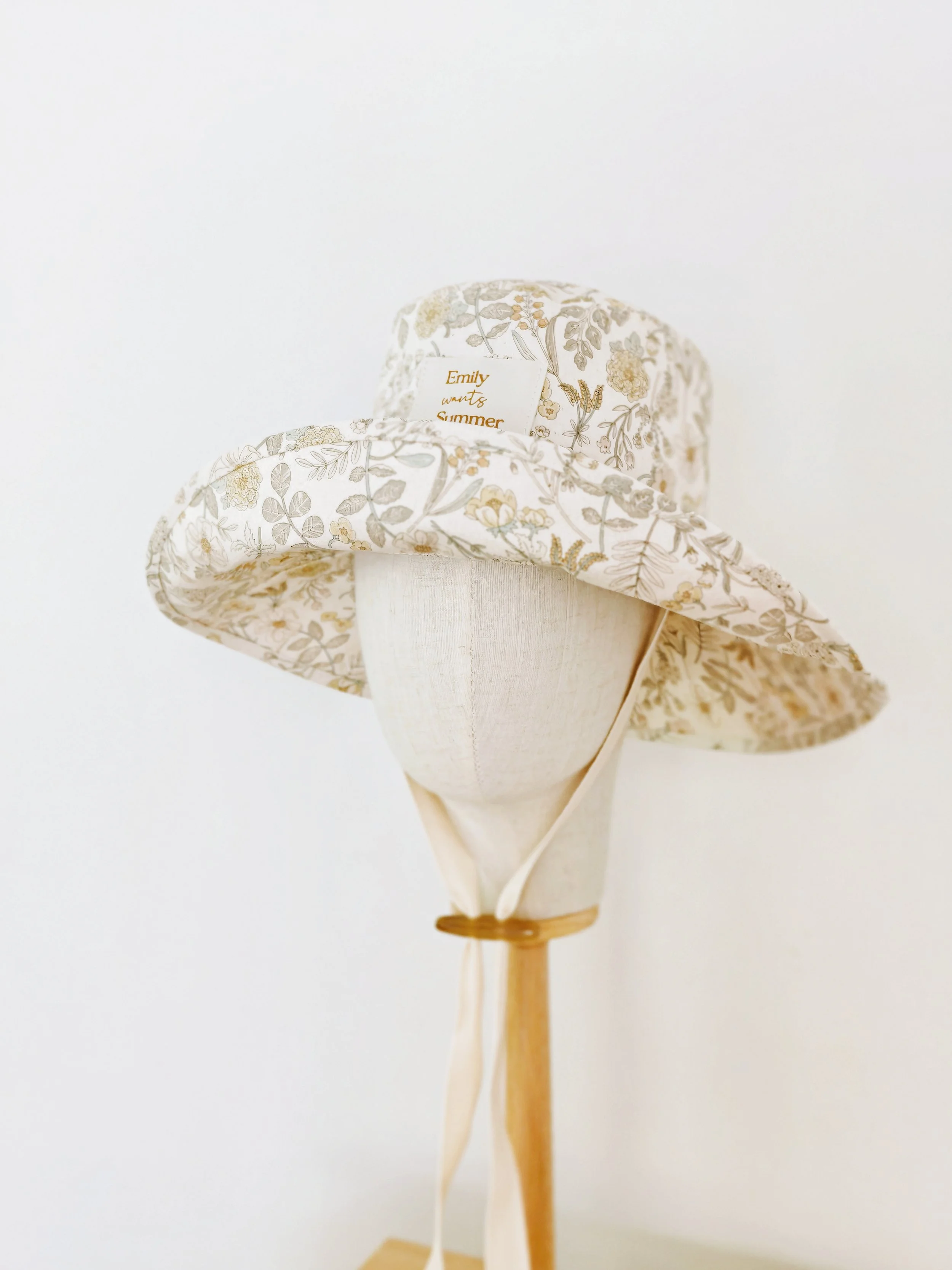 Floral Wide Brim Summer Sun Hat -  Morning Bloom