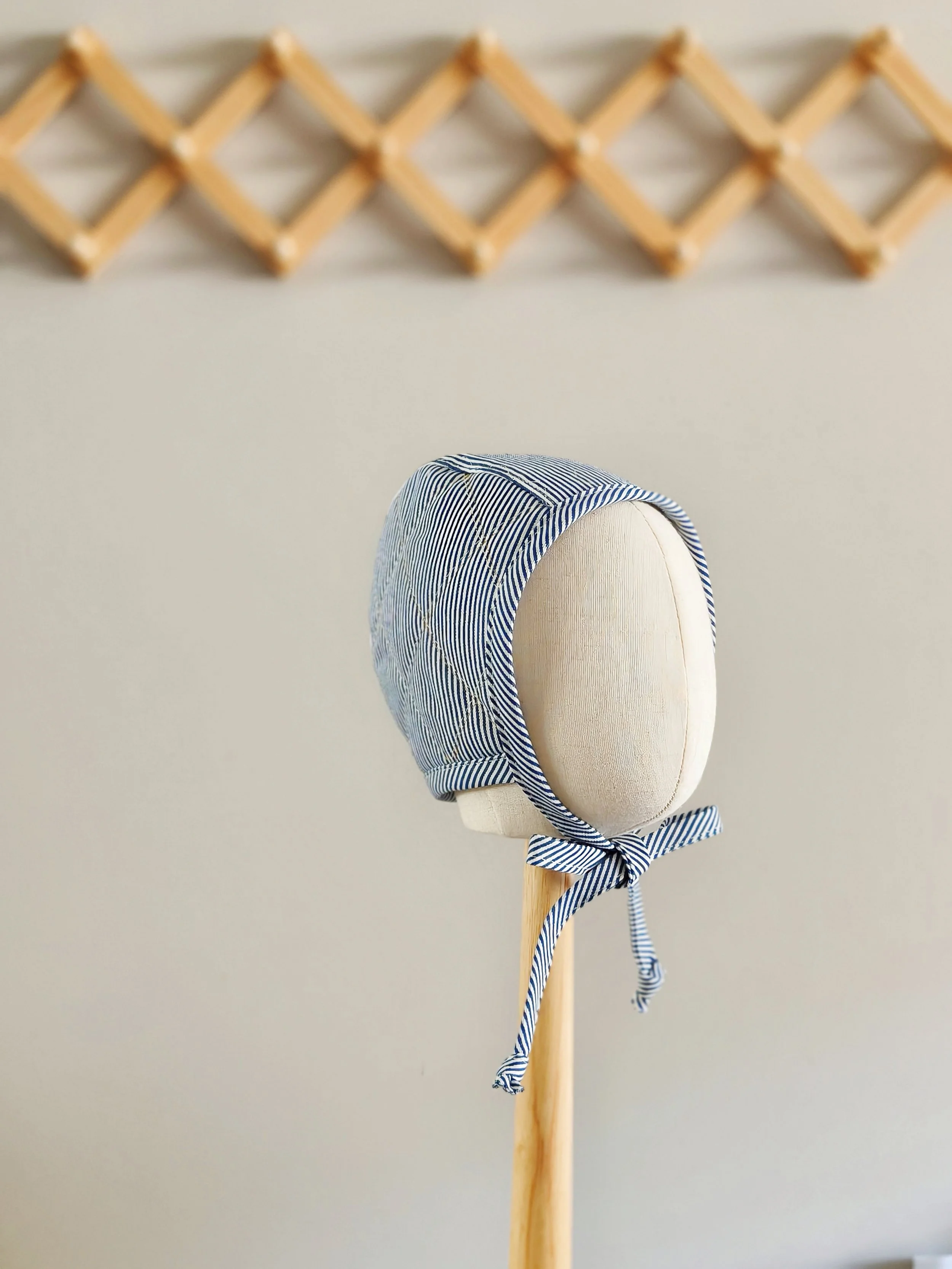 Baby Denim Quilted Bonnet - Breeze