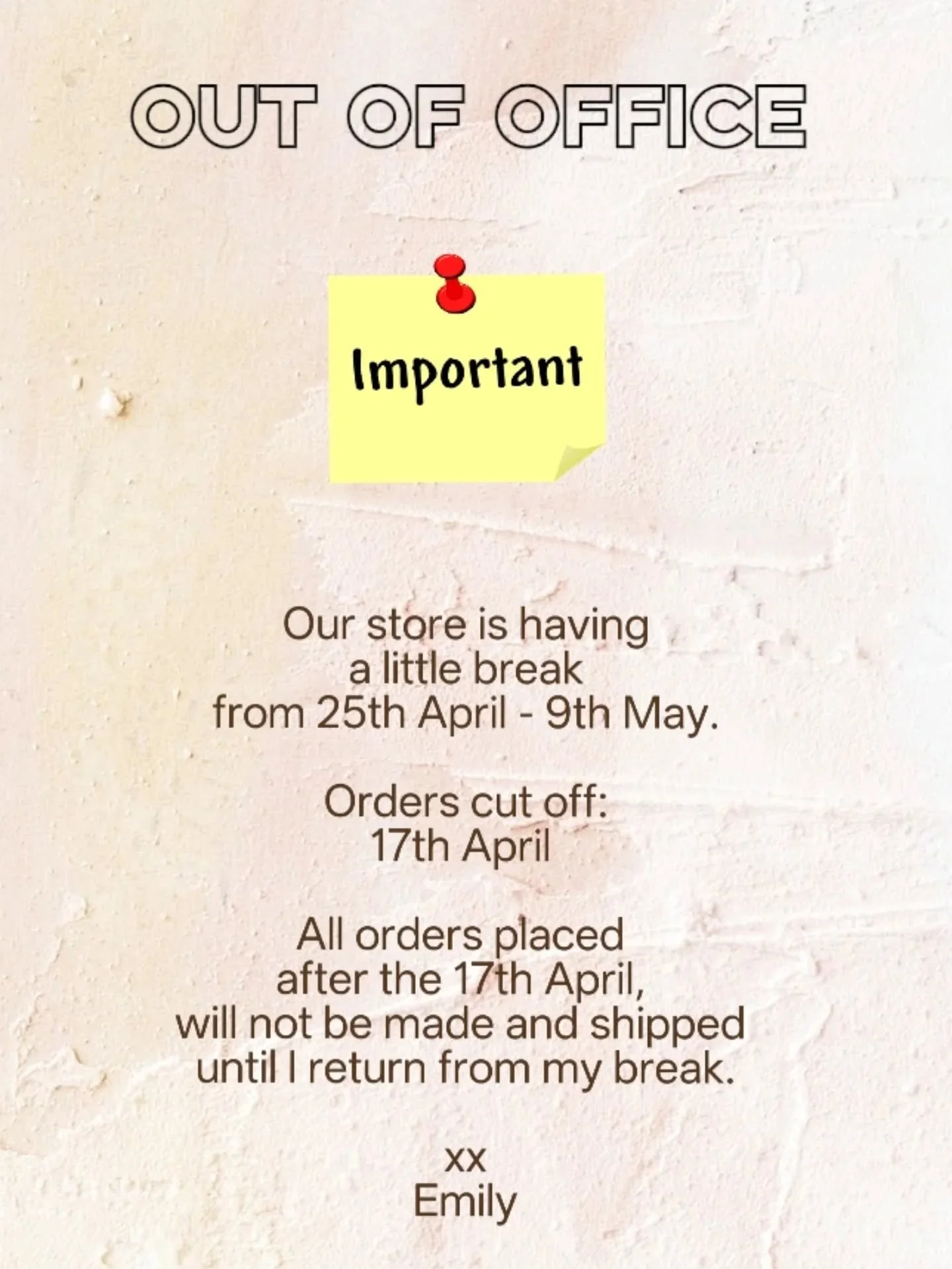 Holiday Notice - Please read💛