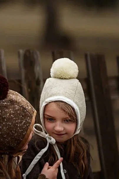 Baby Wool Pom Pom Bonnet - Mellow
