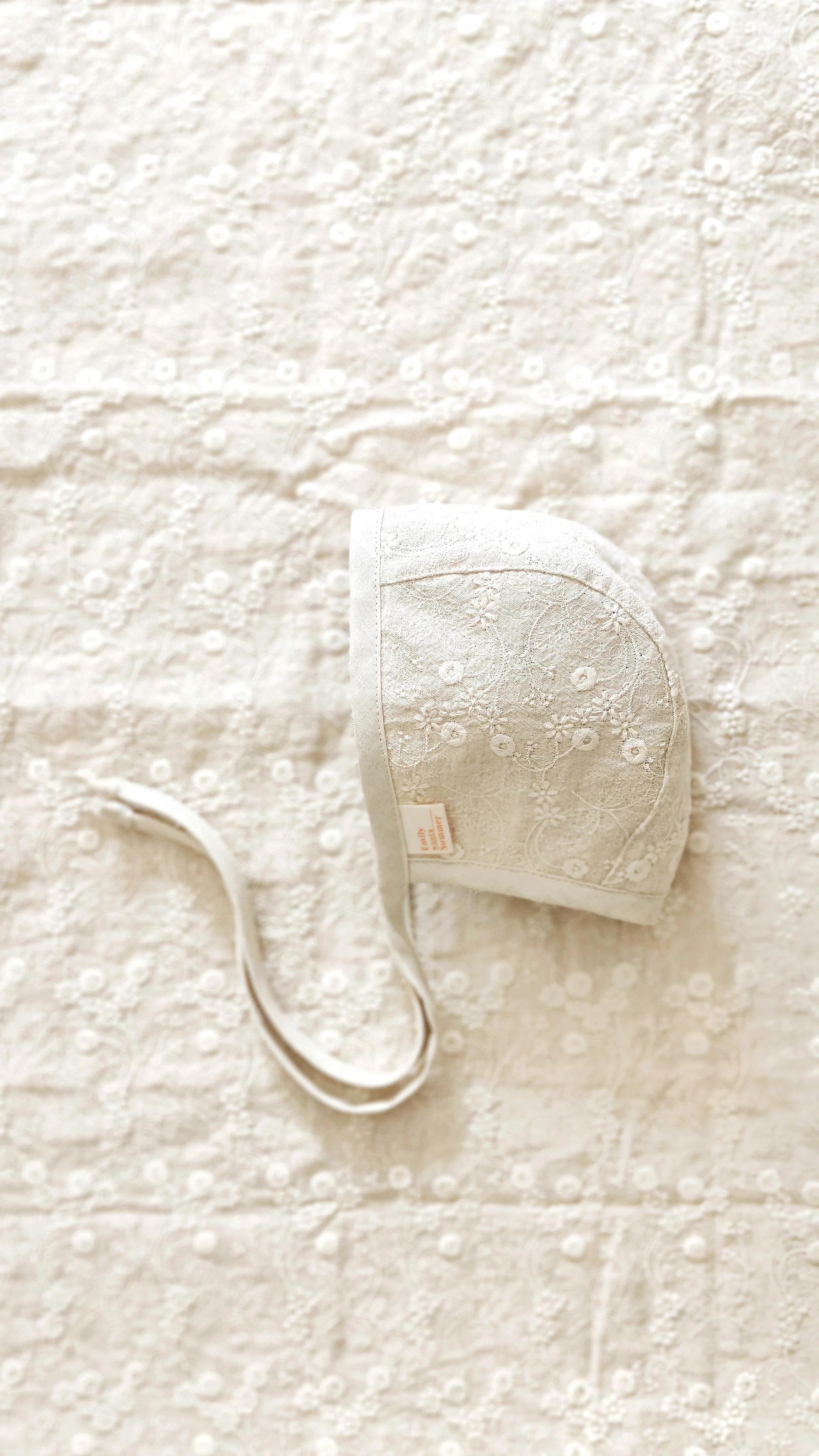 Luxury Cotton Lace Baby Bonnet - Hazel