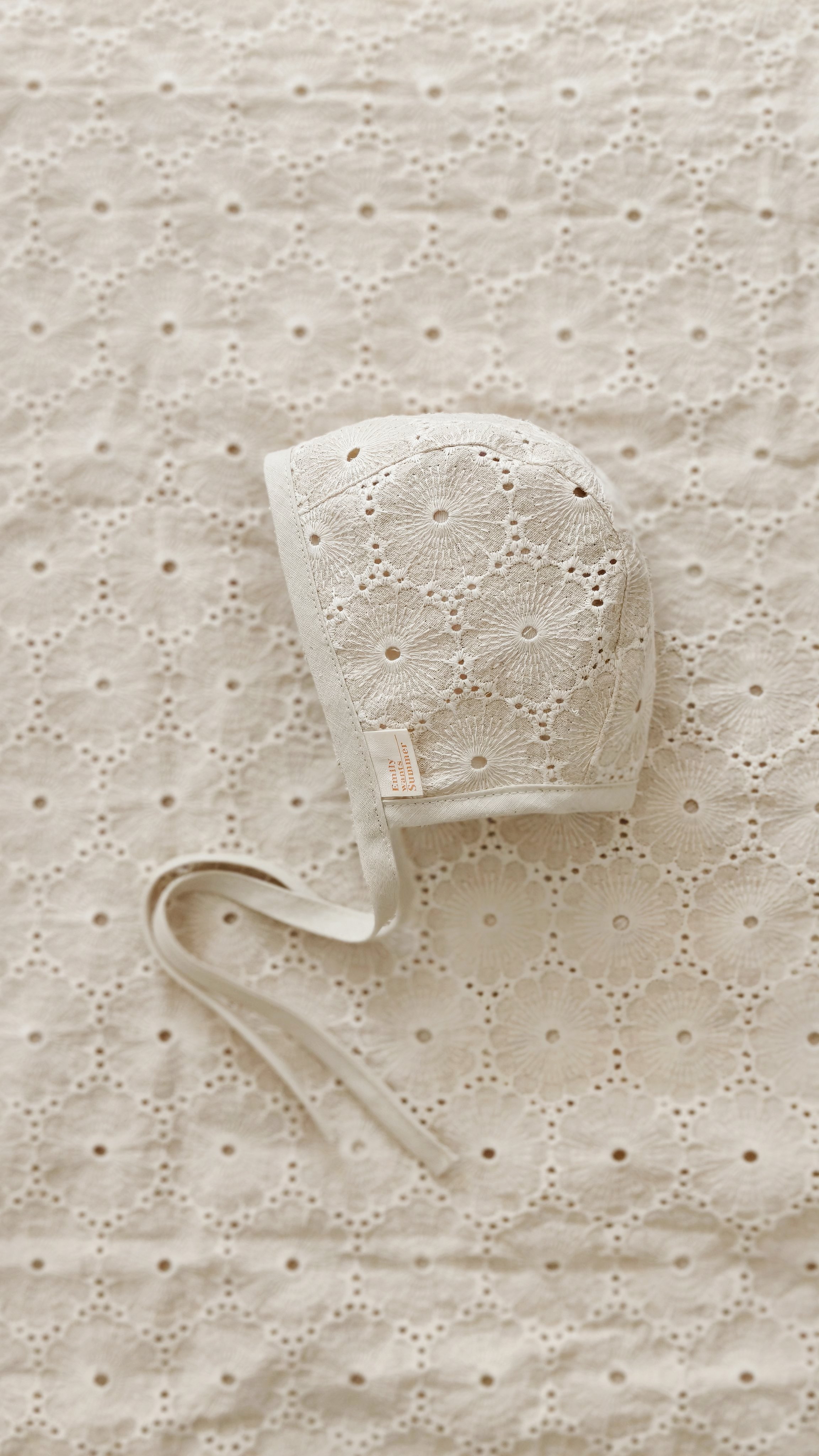 Luxury Cotton Lace Baby Bonnet - Harriette
