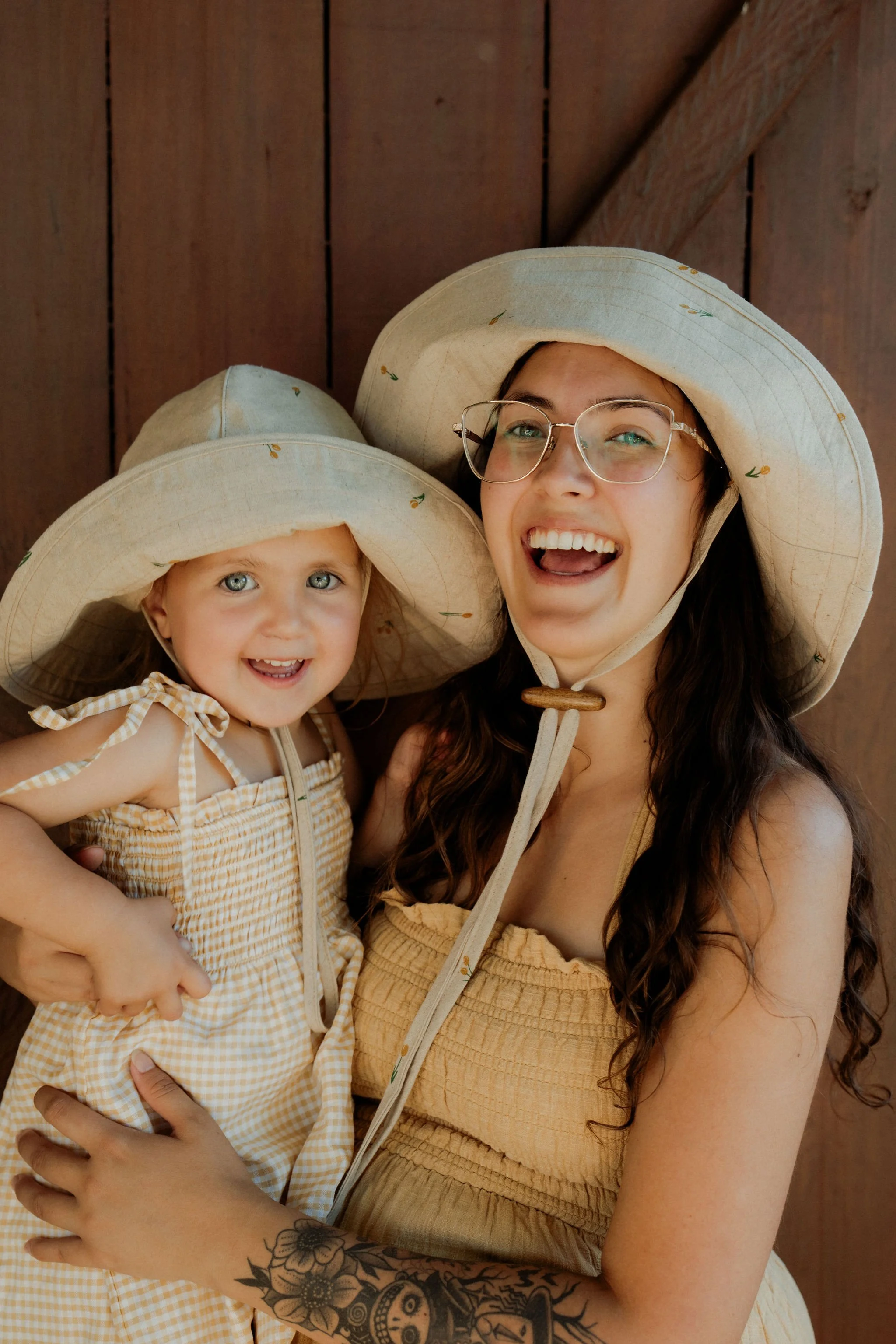Yellow Tulip Wide Sun Hat Matching Bundle - Matching set