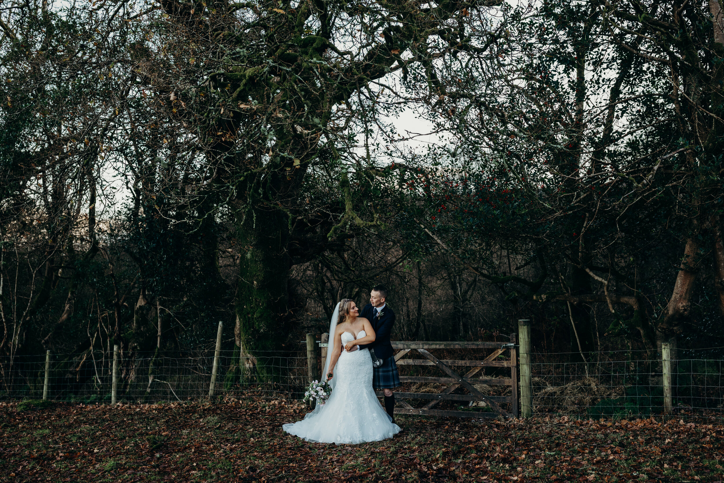 fruin farm micro wedding loch lomond scotland bride groom epic portrait