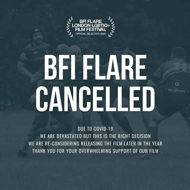 I am devastated that the world premiere of Steelers will no longer take place at BFI Flare next week.&nbsp; This was going to be a very special moment to share this film that means so much to me - and that I've worked so hard on - with you all.&nbsp;