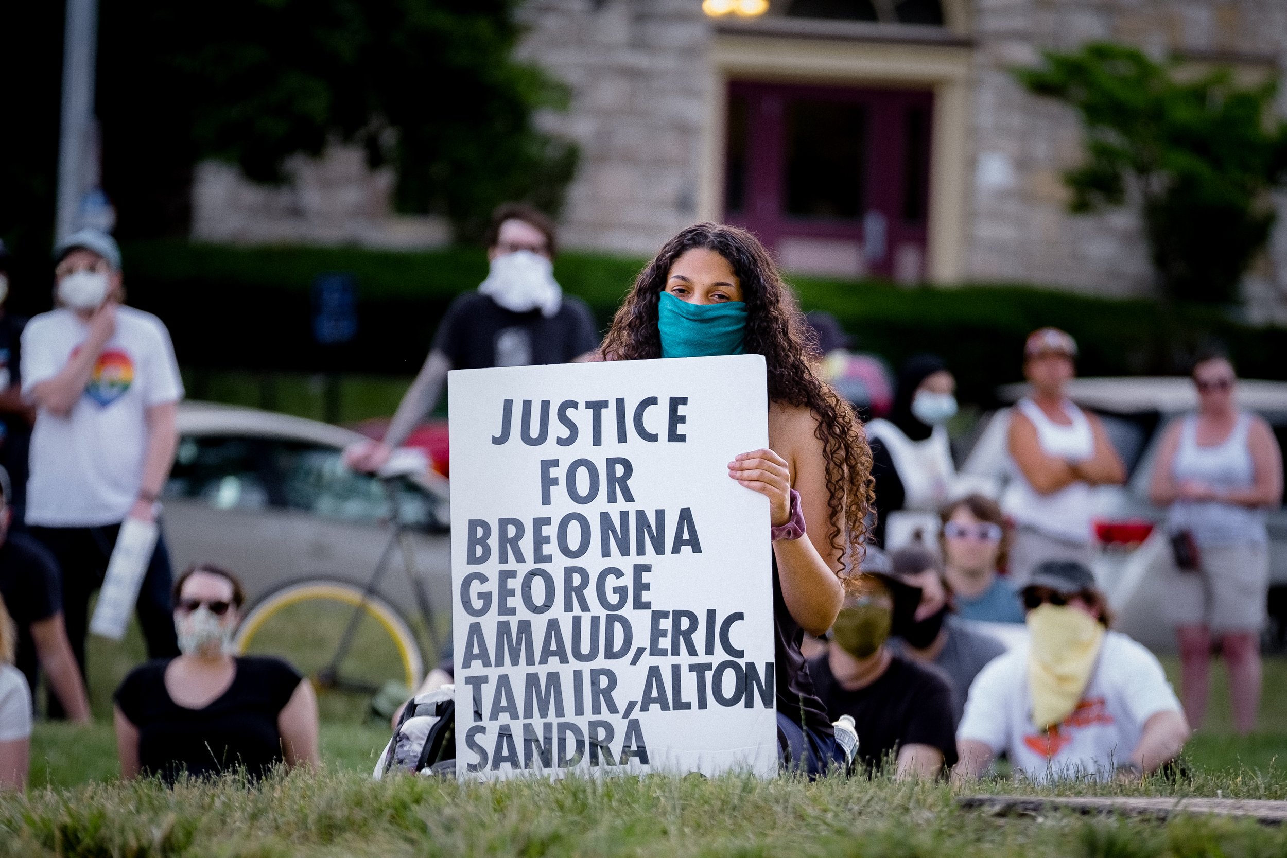 Protesting for Racial Justice in one of Kansas City’s historically racist realestate developments.