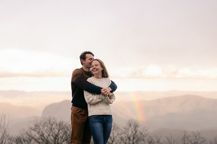 Last night was WILD. Which team are y&rsquo;all on? Team Rainbow or Team Snow?

#ashevillephotographer #engagement #engagementsession #rainbow