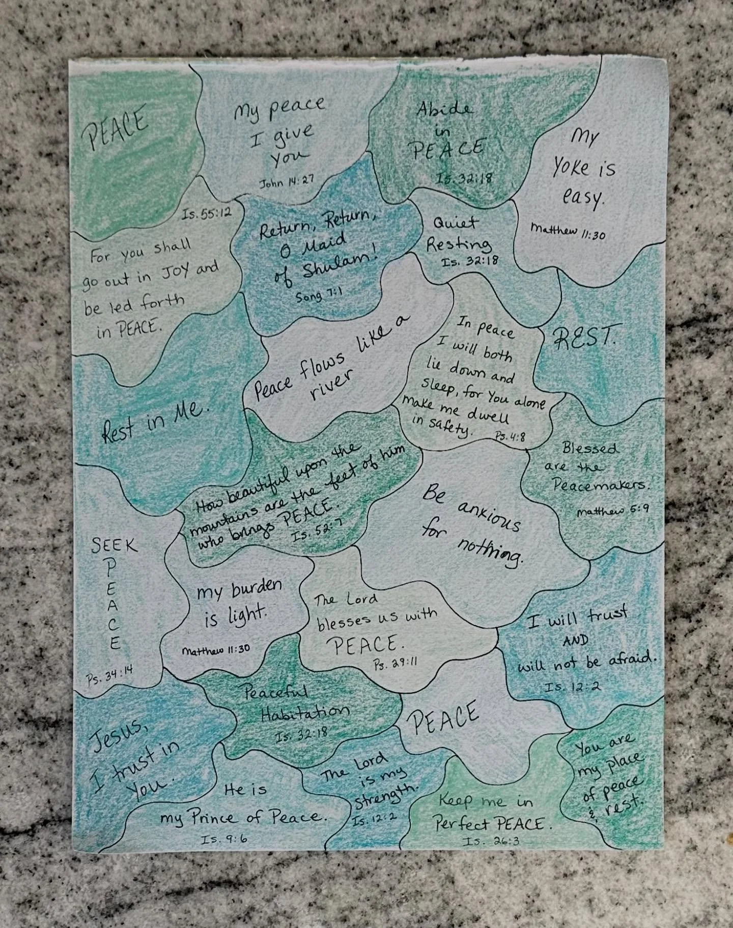 A relaxing and prayerful coloring activity&hellip; 

1. Pray! What is stirring in your heart? What do you need - comfort, rest, peace, love, wisdom?
2. What colors come to mind? What Scripture verses? Do you sense the Lord speaking into your need?
3.
