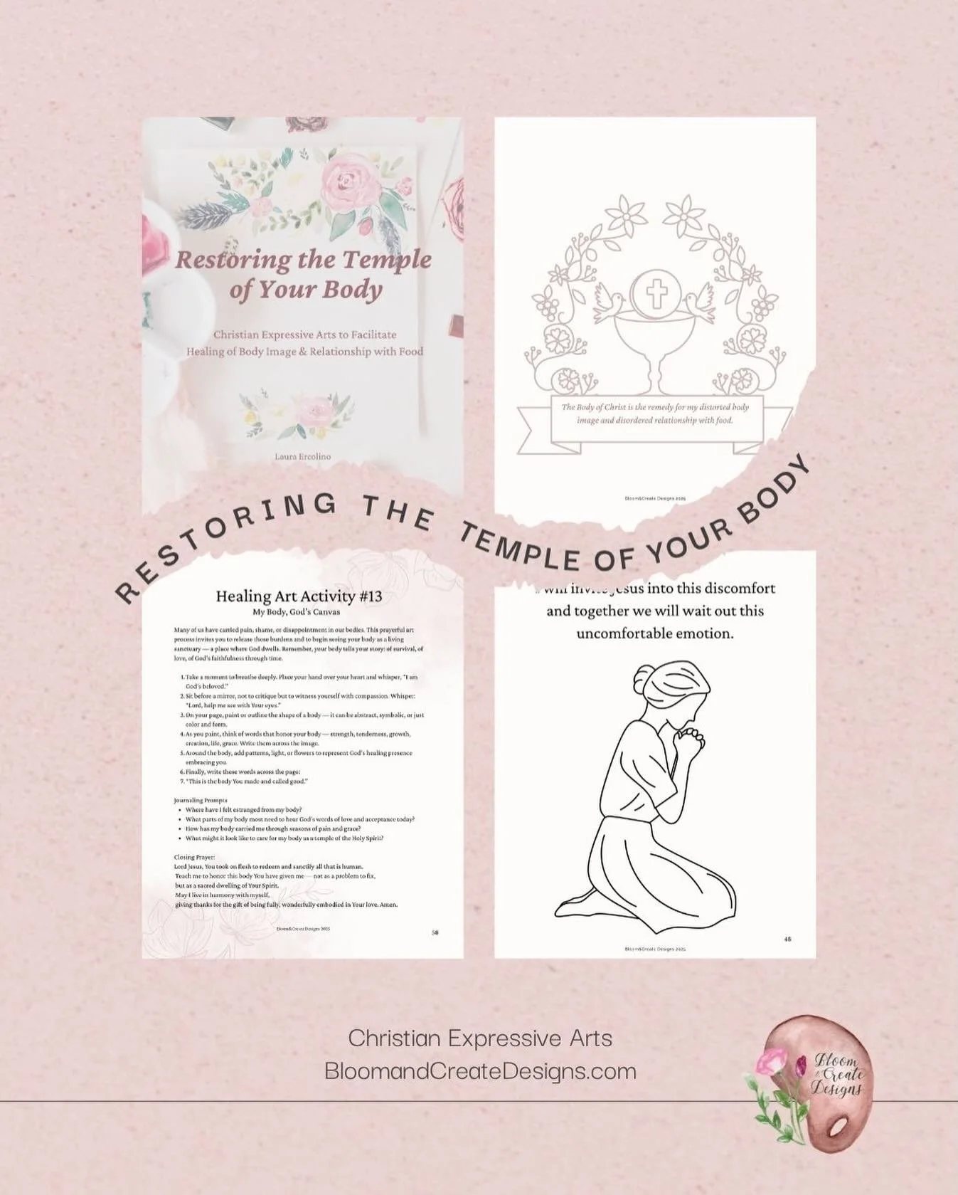 Discover the healing power of prayer and creativity.

Restoring the Temple of Your Body invites you to meet God within the temple of your own heart where He dwells and allow Him to restore your relationship with your body and with food. 

This guide 