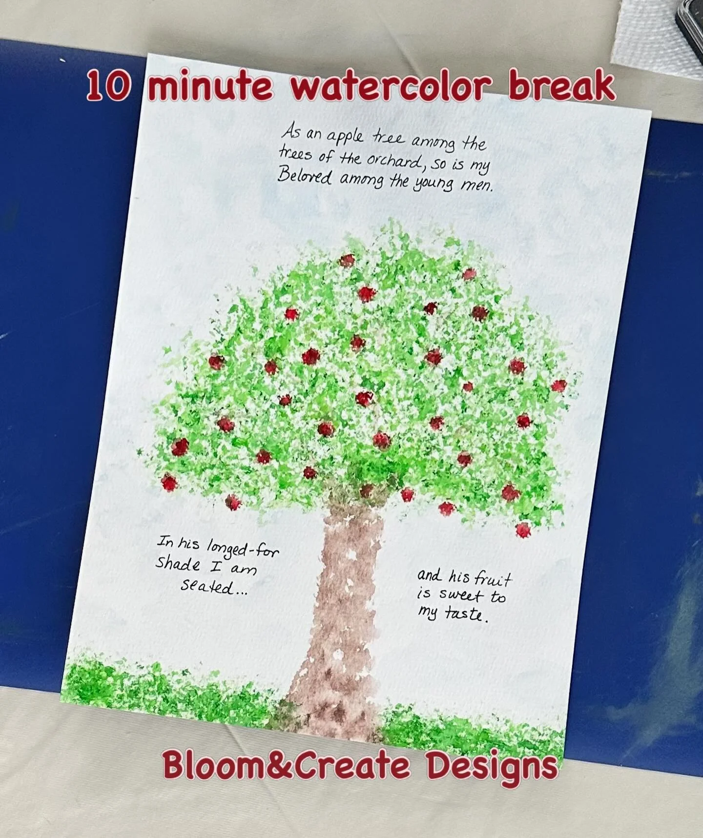 Pausing to pray and create restores my mind and heart and helps me carry on with the day&rsquo;s responsibilities.

Watercolor paints and sponges help me to relax and create without the pressure of perfectionism and needing to control the outcome.

W