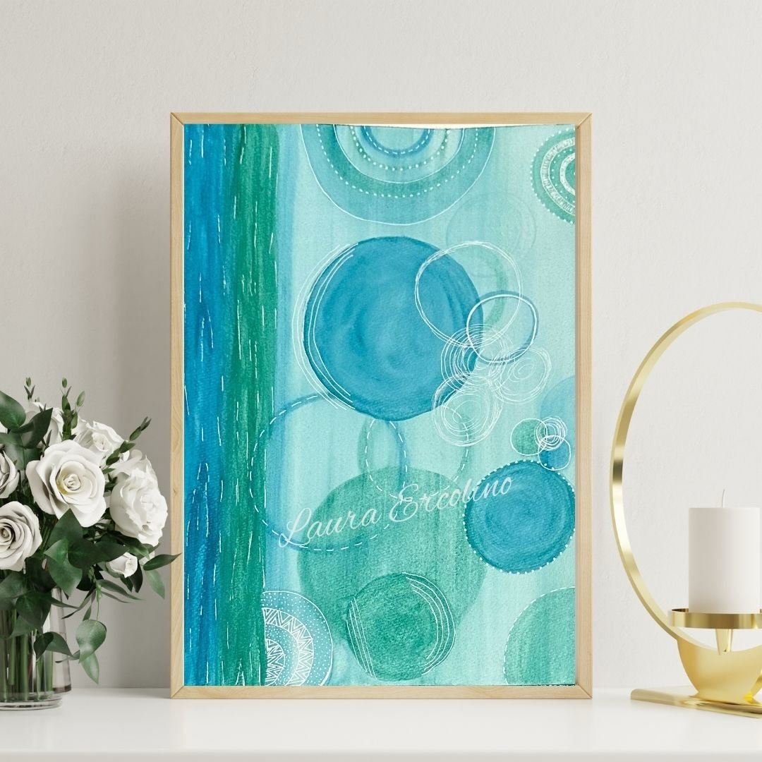 &ldquo;Peaceful Breathing&rdquo; is a gentle watercolor meditation in shades of teal, aqua, and soft green, inspired by the quiet rhythm of breath and the invitation to rest in stillness. Layered circles and flowing washes evoke inhaling and exhaling