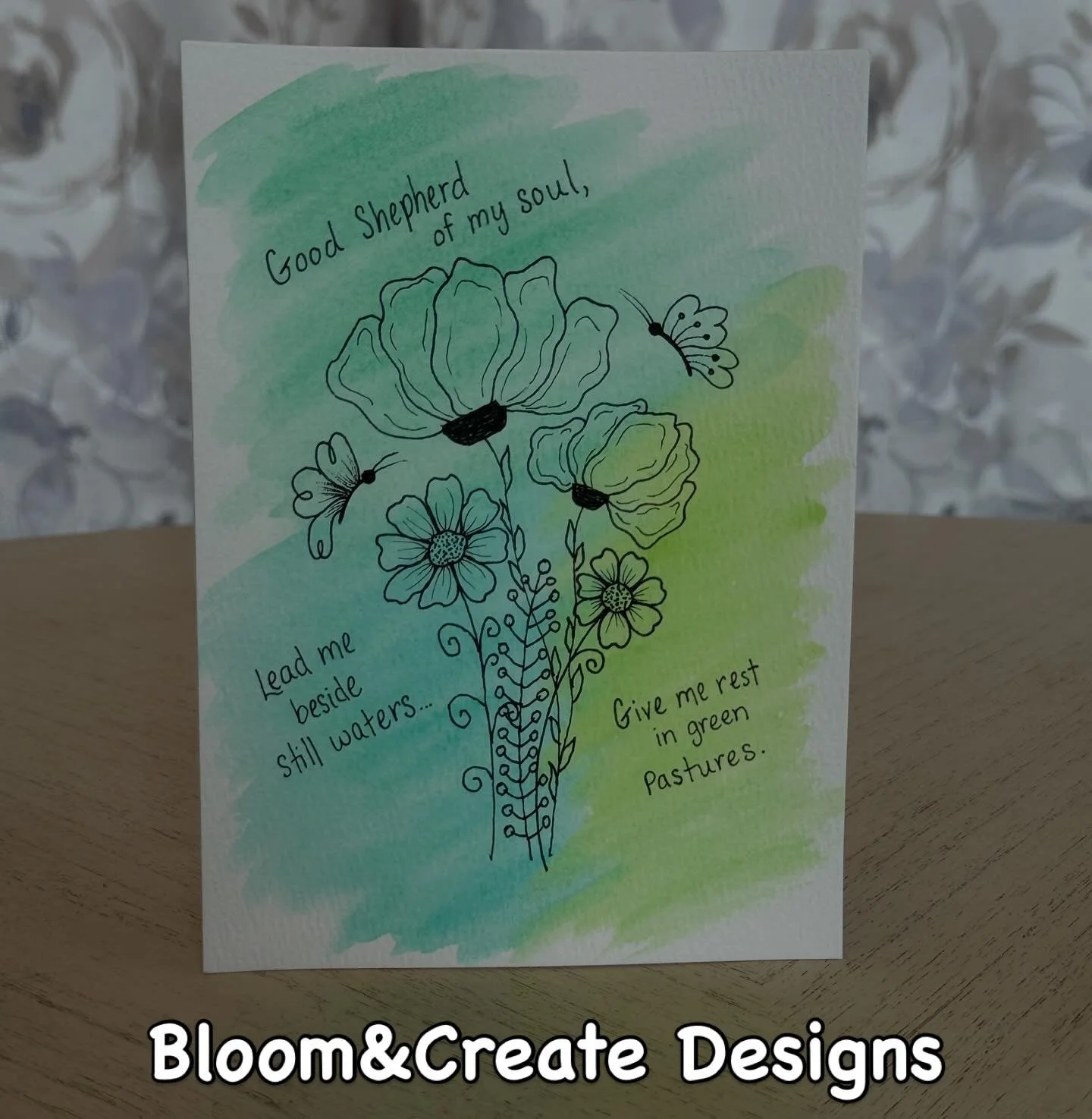 This is another example of a simple yet prayerful watercolor and ink activity that I turn to when my energy is low or time is short. 

Simple paint a watercolor background of any colors that you are drawn too. Let dry. I use a small blow dryer to spe