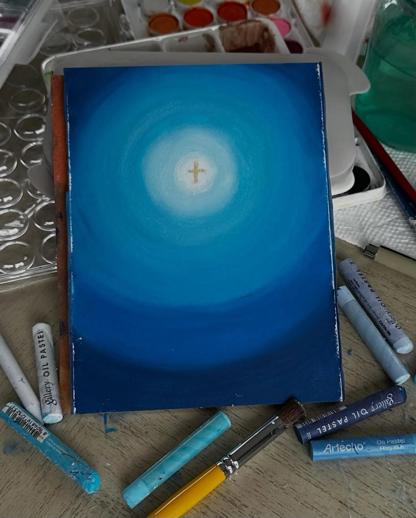 So many thoughts and prayers were wandering through my mind as I played with oil pastels. The image I had in mind as I started is not what ended up on the page!

What do you see when you look at this drawing? 

BloomandCreatedesigns.com Art that enga