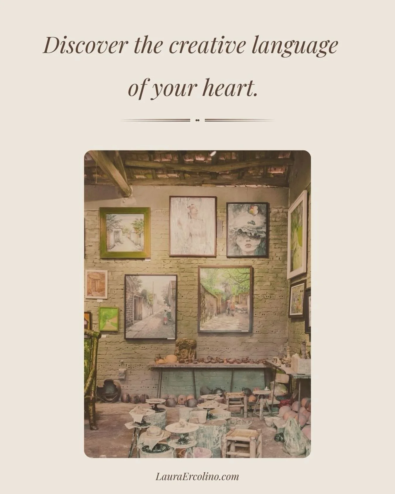 Made in the image and likeness of God the Creator, we are all endowed with the gift of creativity.

Catholic Expressive Arts facilitation can guide you in discovering the creative language of your heart.

Contact me and learn more at lauraercolino.co