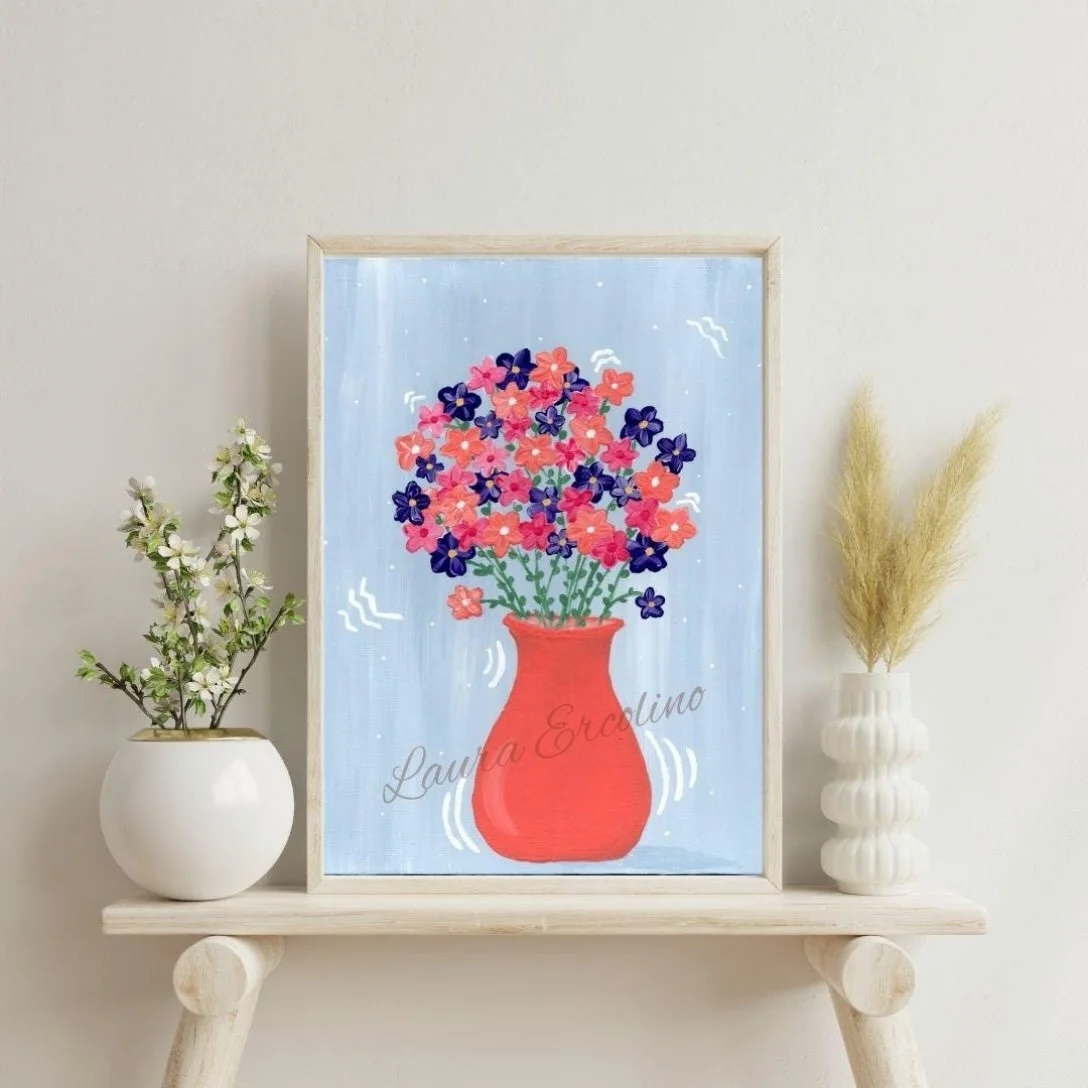 This cheery bright and blooming floral painting was inspired by the Scripture , &ldquo;He has made everything beautiful in its time.&rdquo; (Ecclesiastes 3:11)

The original and 8x10 prints are available now at lauraercolino.com. 

#allthingsbeauty #