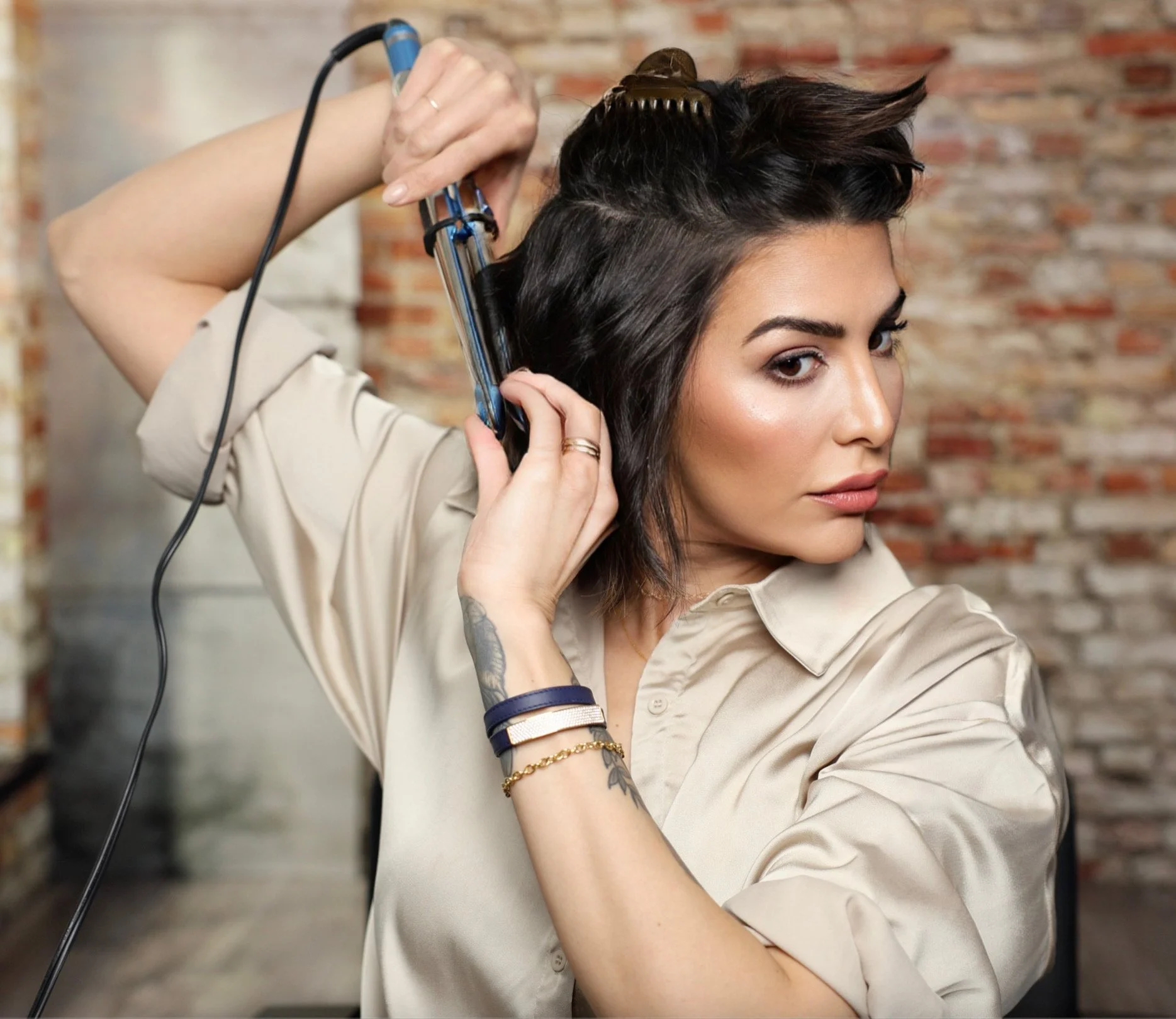 Curl Short Hair Flat Iron Waves Medium Hair Medium Length Waves