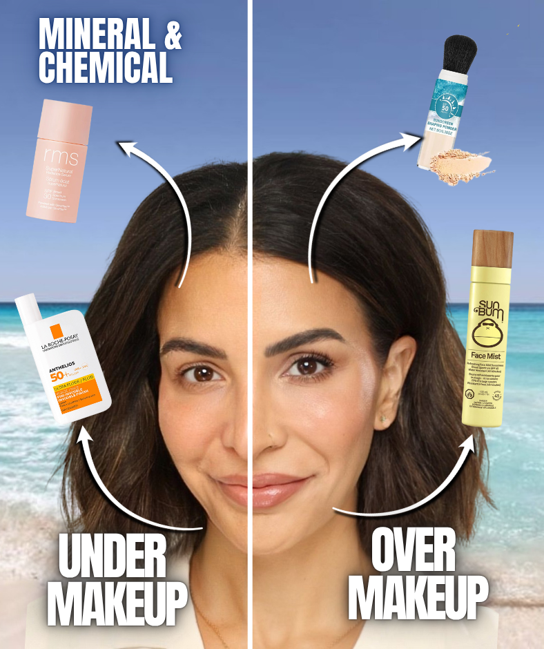 Best Chemical & Mineral Sunscreens + How To Reapply Over Makeup