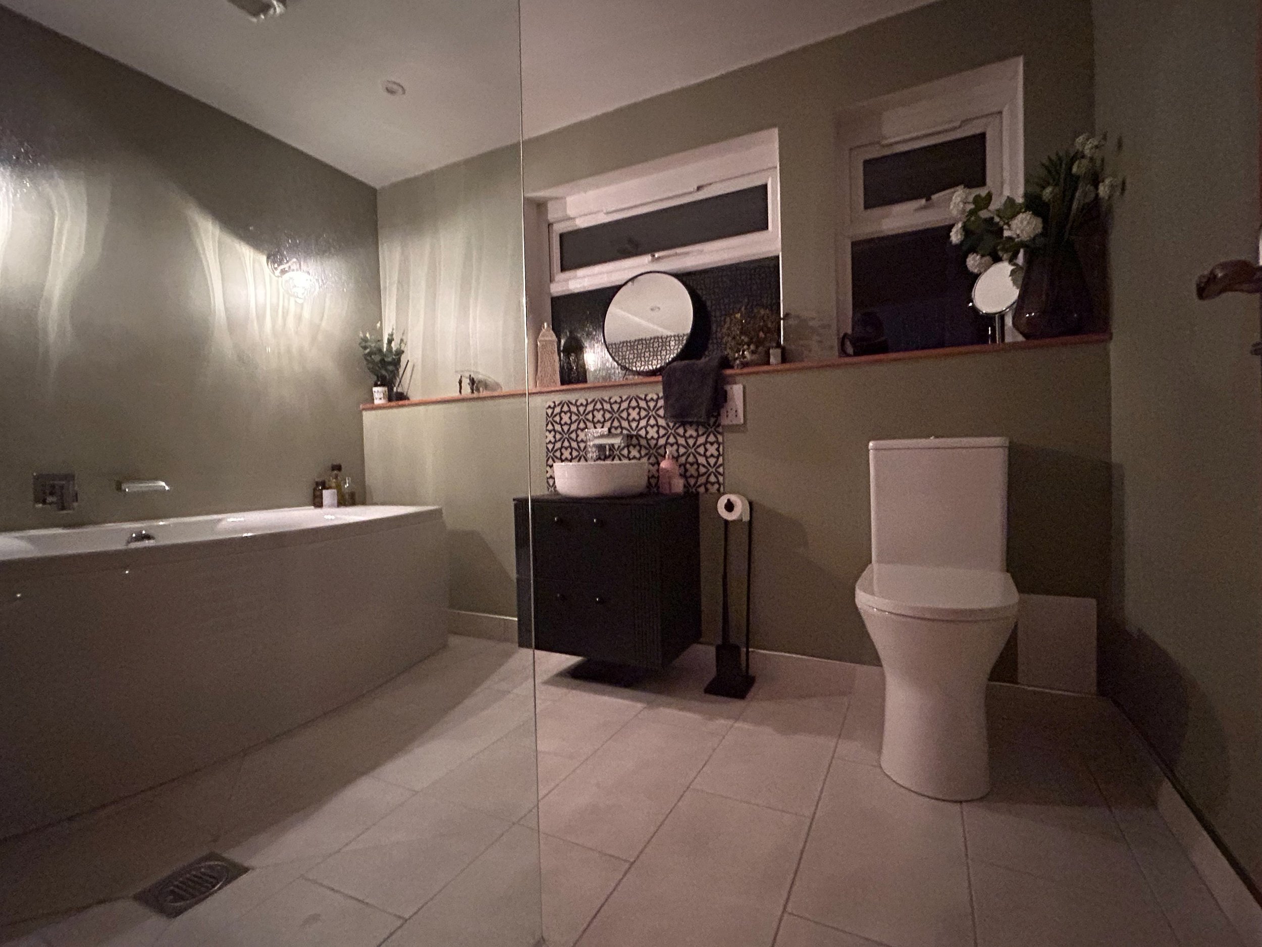 MKM Bathroom Installation - Mermaid Brilliance, Black Florals, Acrylic ...