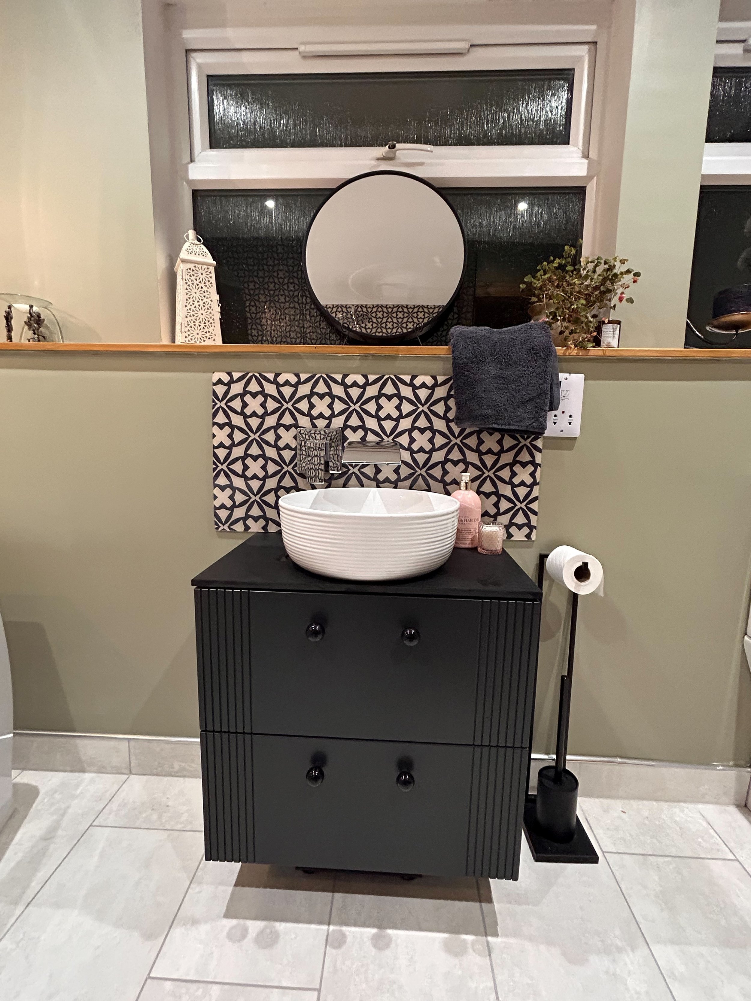 MKM Bathroom Installation - Mermaid Brilliance, Black Florals, Acrylic ...