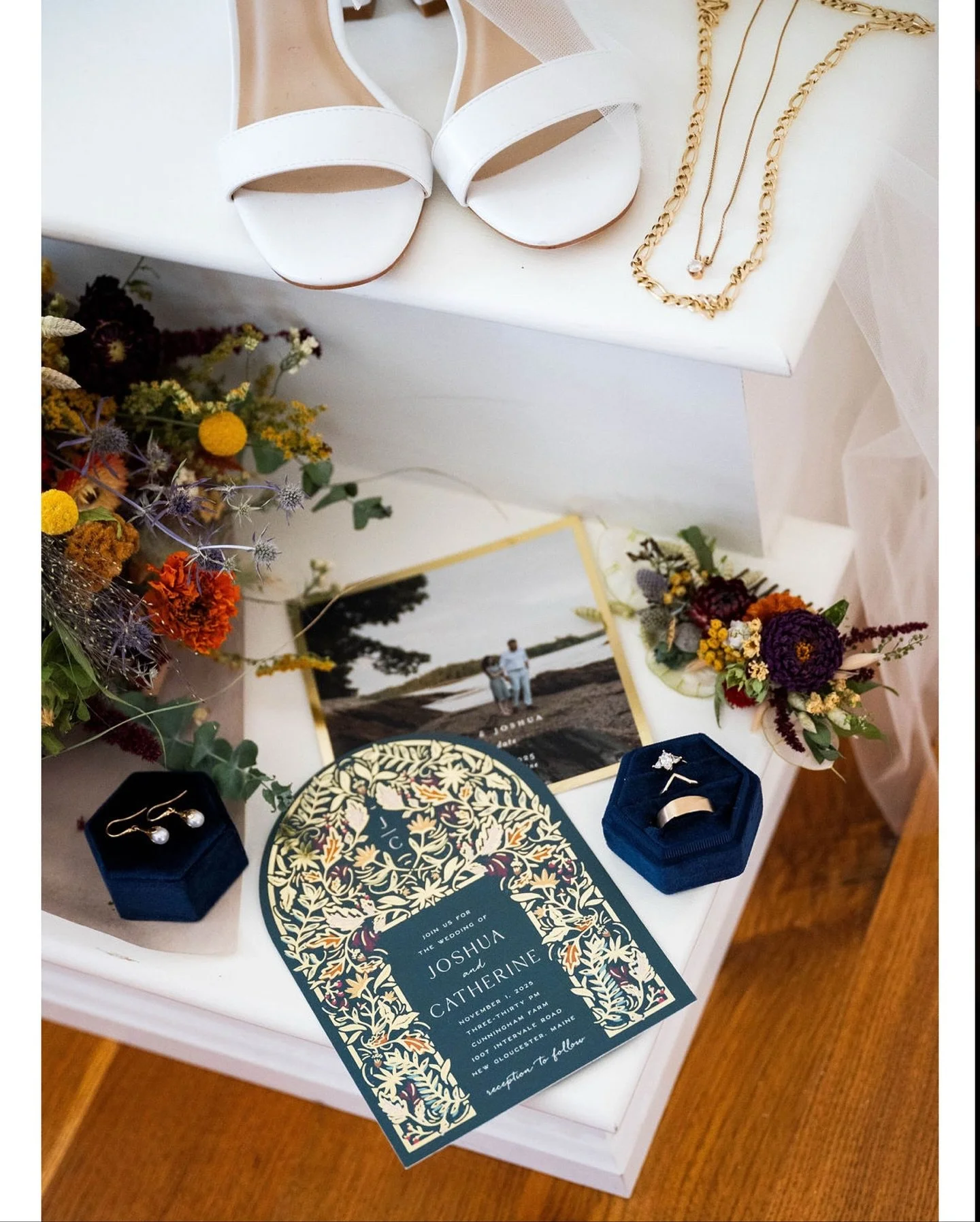 what a way to end our 2025 wedding season - a spectacular fall day, the most beautiful dried colorful flowers, wood-fired flavors, the loveliest venue, and most importantly, a really wonderful kind and delightful couple. catherine + josh, this sneak 