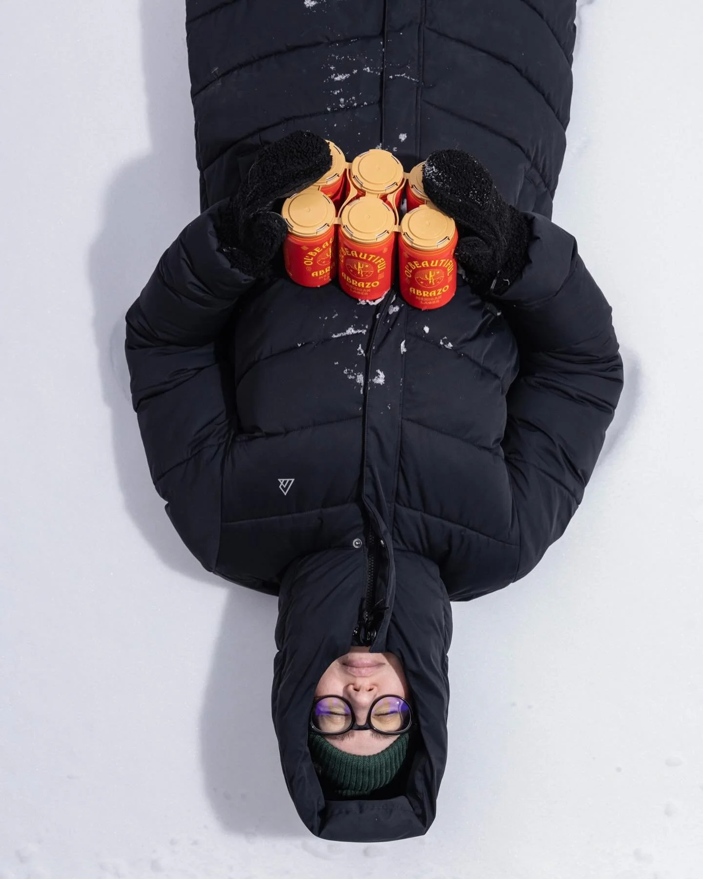 LAGER WEATHER 

At -25C, we could all use an Abrazo&hellip;

So we&rsquo;re out here, hugging our sixer like this is totally normal behaviour. 

Air that stings + ice-cold beer. 

Who knew a Mexican Lager and winter in Canada would pair so effortless