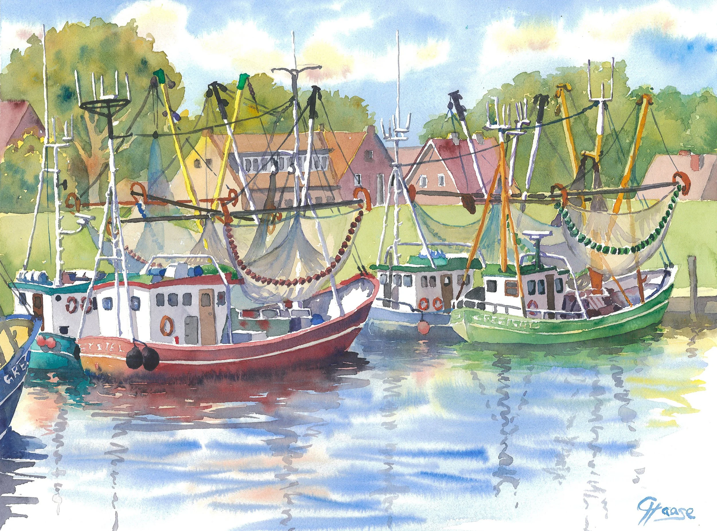 Krabbenkutter in Greetsiel an der Ostfriesischen Nordseeküste