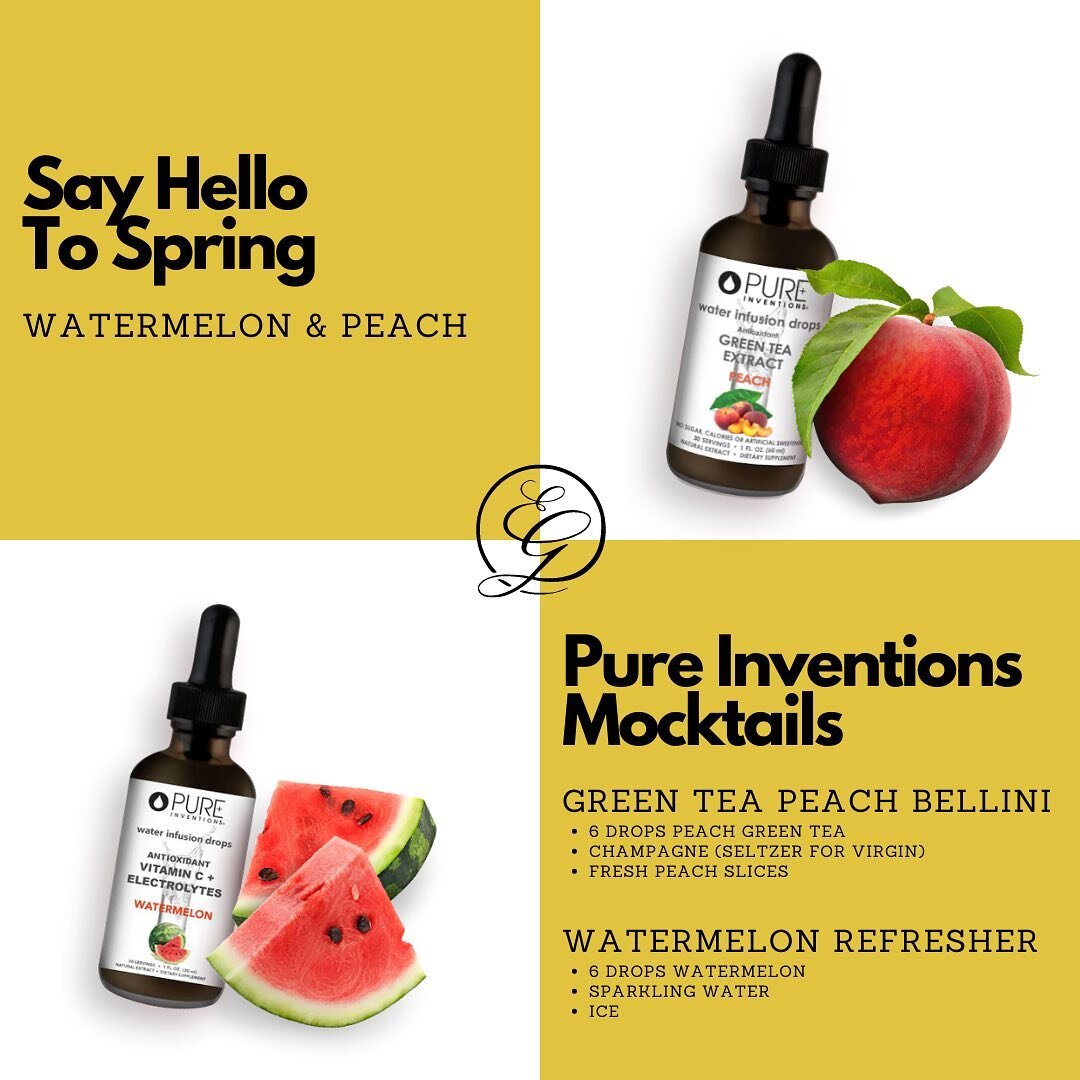 EGO | Pure Inventions Infusions Drops 💧 

Say hello to spring with @pureinventions Wellness Drops. These delicious and calories free drops allow you to customize your beverage flavor while also supporting healthy hydration and providing antioxidant 