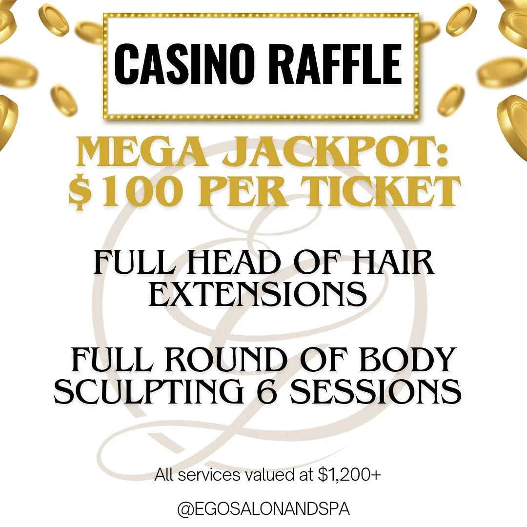 🎉 6 Years of Luxury &amp; Beauty! 💋✨

We&rsquo;re celebrating EGO&rsquo;s 6 Year Anniversary all August long with Casino-Themed Raffles you won&rsquo;t want to miss! 🎰💎

Every appointment this month is your chance to WIN luxurious prizes, glam go
