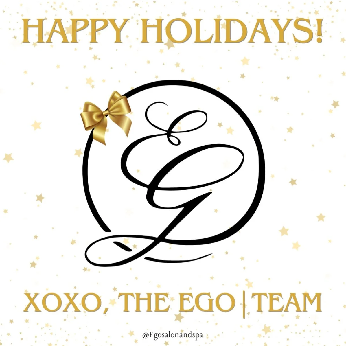 Happy Holidays from the EGO | Team! 💖

We hope everyone has a safe and&nbsp;amazing holiday and we are so grateful to have every one of our EGO | Angels supporting us! ✨

We will be open Monday 12/22 through Wednesday 12/24!

We will be closed 12/25