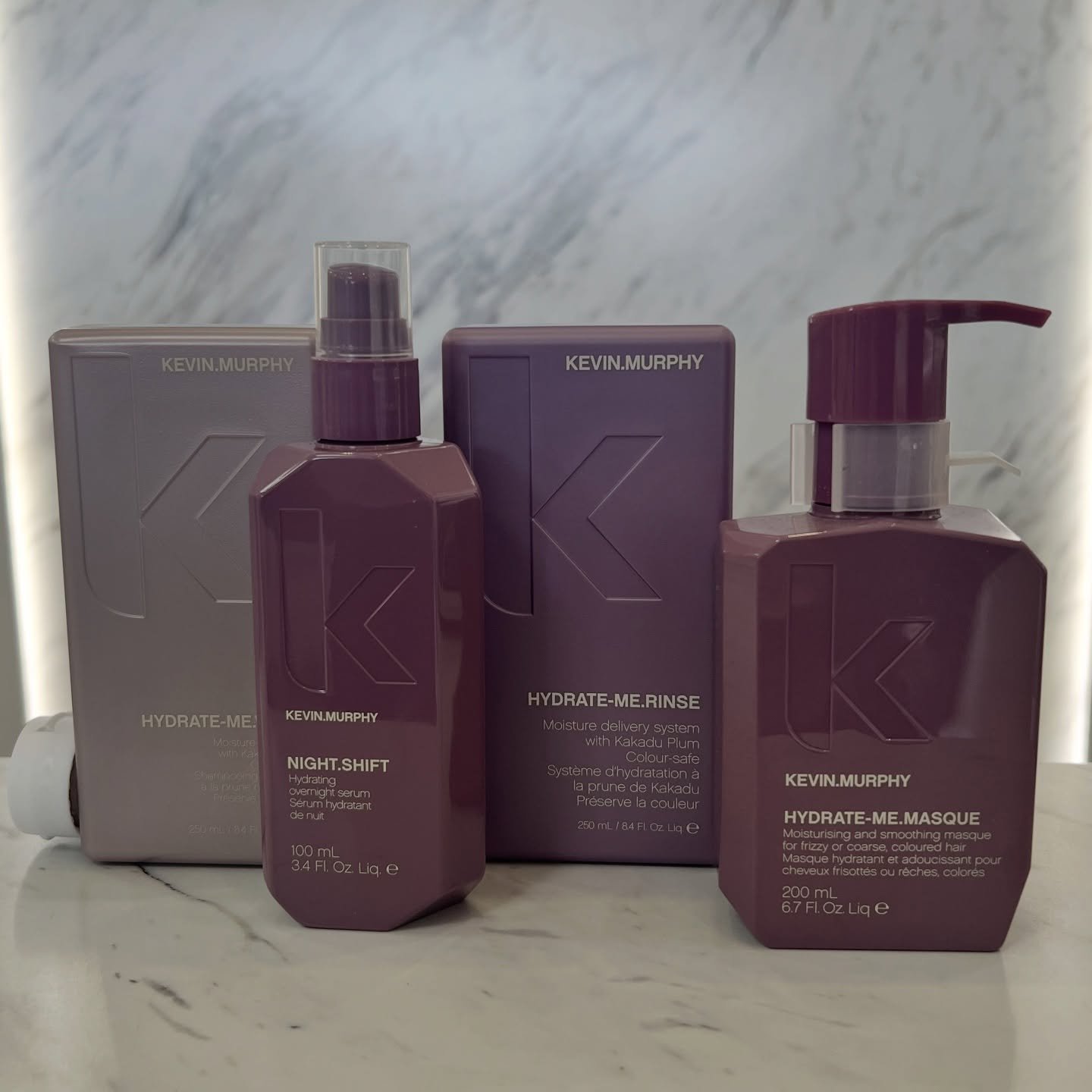 Hydration Station! ✨🚿&nbsp;

&nbsp;Kakadu Plum&nbsp;in Kevin Murphy&rsquo;s HYDRATE-ME line has up to 100x more vitamin C than oranges! Hello Shine &amp; Moisture💧💜 

Pick yours up today! 🫶🏽 

#kevinmurphy #hydrateme #nightshift #hairmasque #hyd
