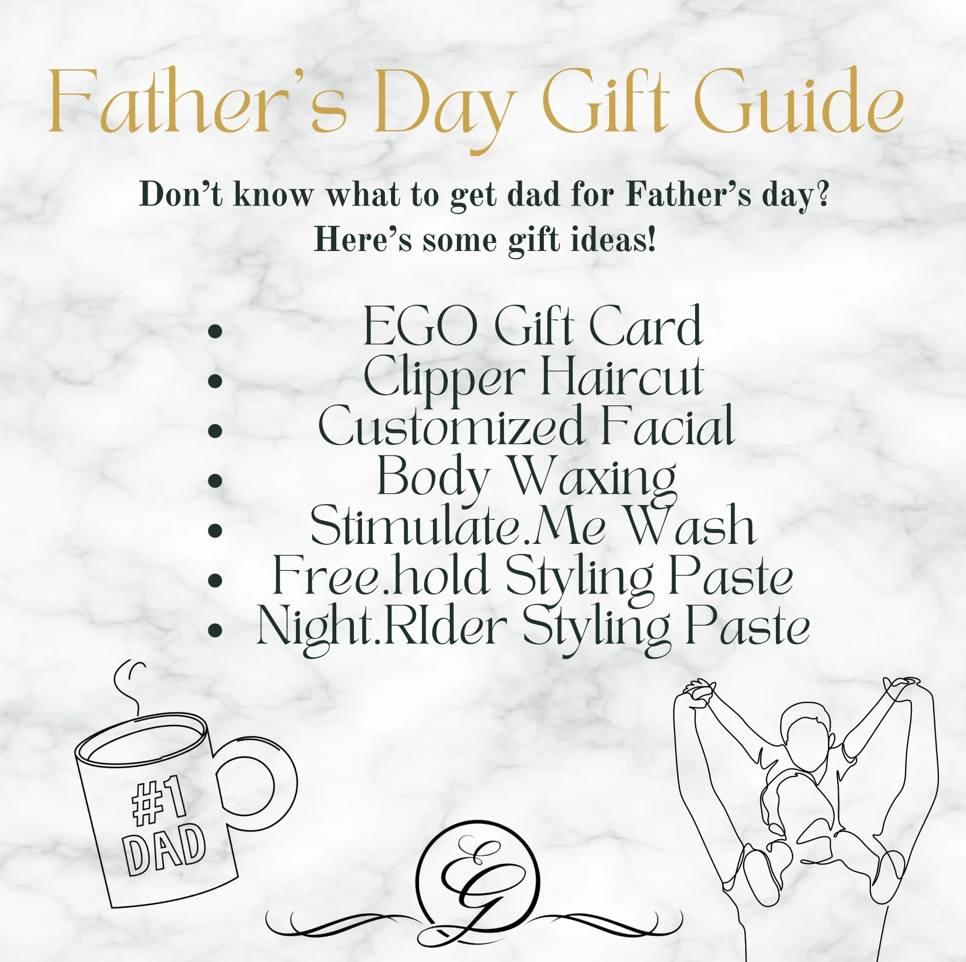Don&rsquo;t know what to get for dad? 🧔🏻&zwj;♂️

This Father&rsquo;s Day, give him some time to relax, refresh, and feel his best 🏆

Here&rsquo;s some ideas so you can skip the socks this year😂Can&rsquo;t decide? Gift cards available online and i