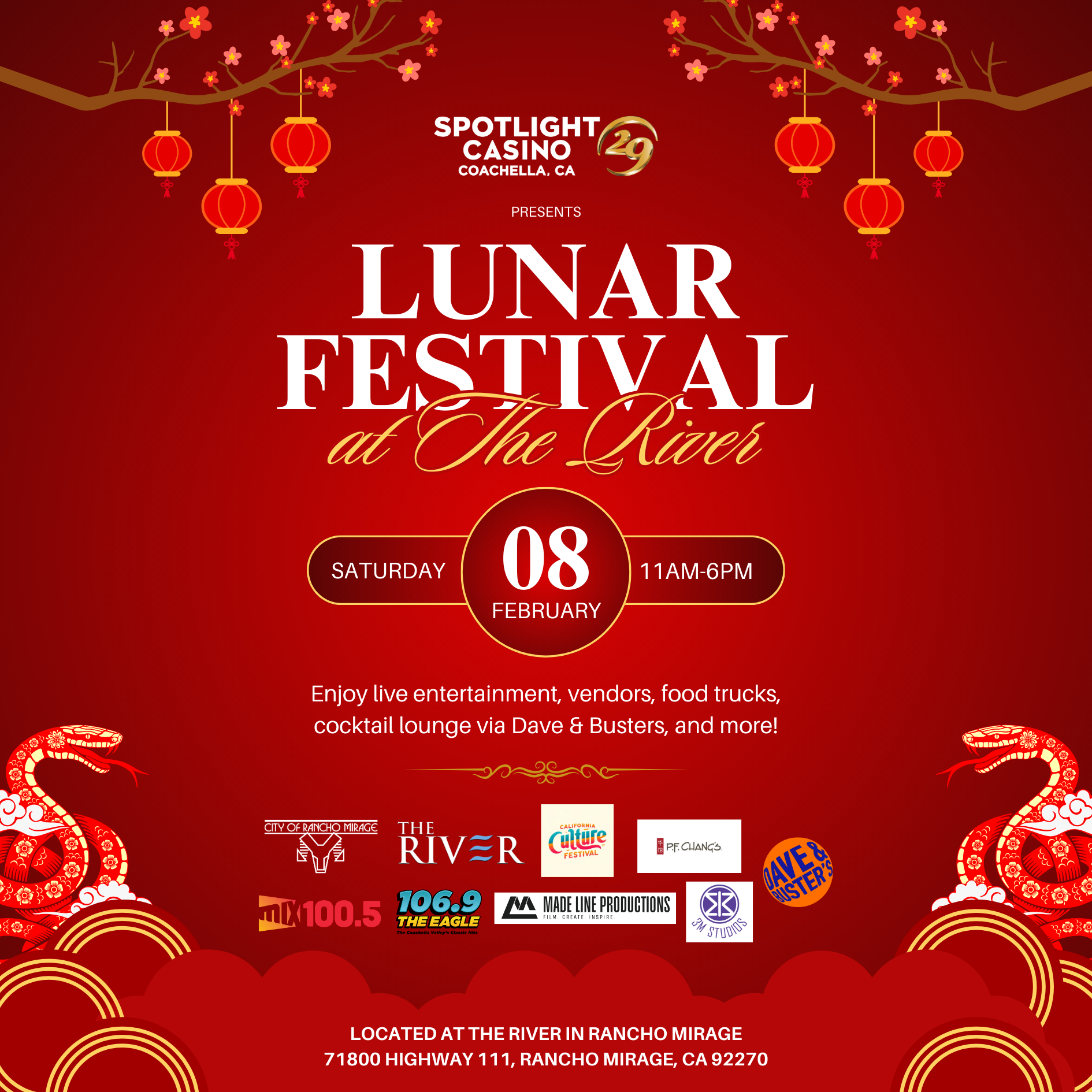 3rd Annual Lunar Festival at The River - Presented by Spotlight 29 Casino