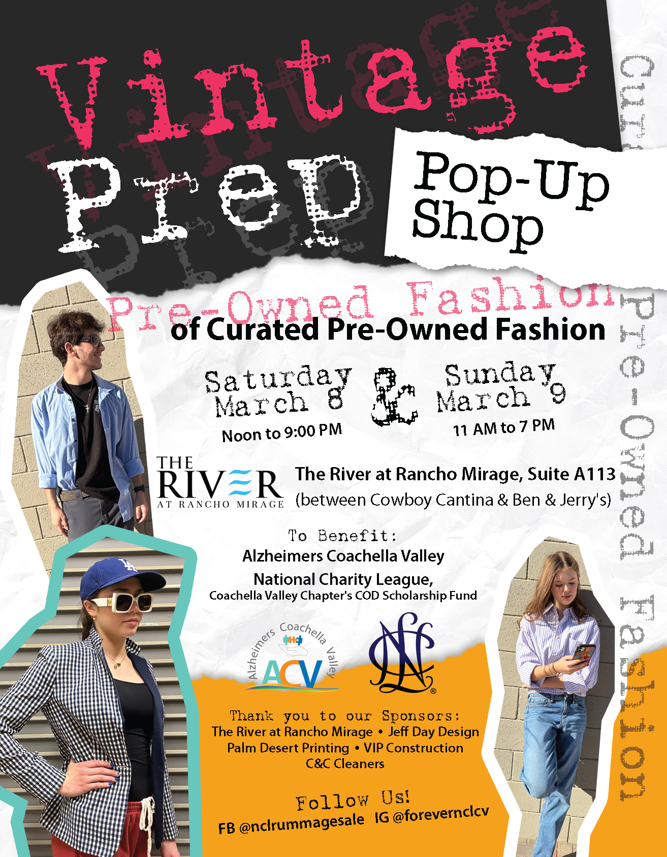 Vintage Prep pop up shop at The River Fundraiser