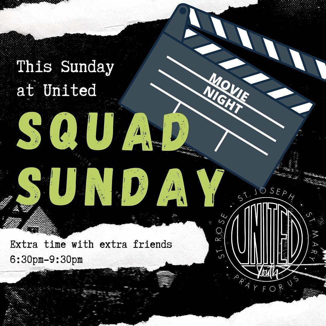 It&rsquo;s finally here!! Squad Sunday! Meet on the field at St Rose at 6:30. Bring a chair, blanket, mask and a friend (or 10)

We can&rsquo;t wait to see you!

#thebestnightoftheweek
#youbelonghere
#yourfriendsarehere