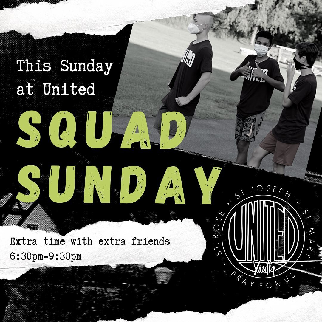 📢This Sunday is SQUAD SUNDAY at #United!! 

Bring your squad this weekend for an extra long night of fun 🎉 

#SquadSunday 
#thebestnightoftheweek
#wearebettertogether