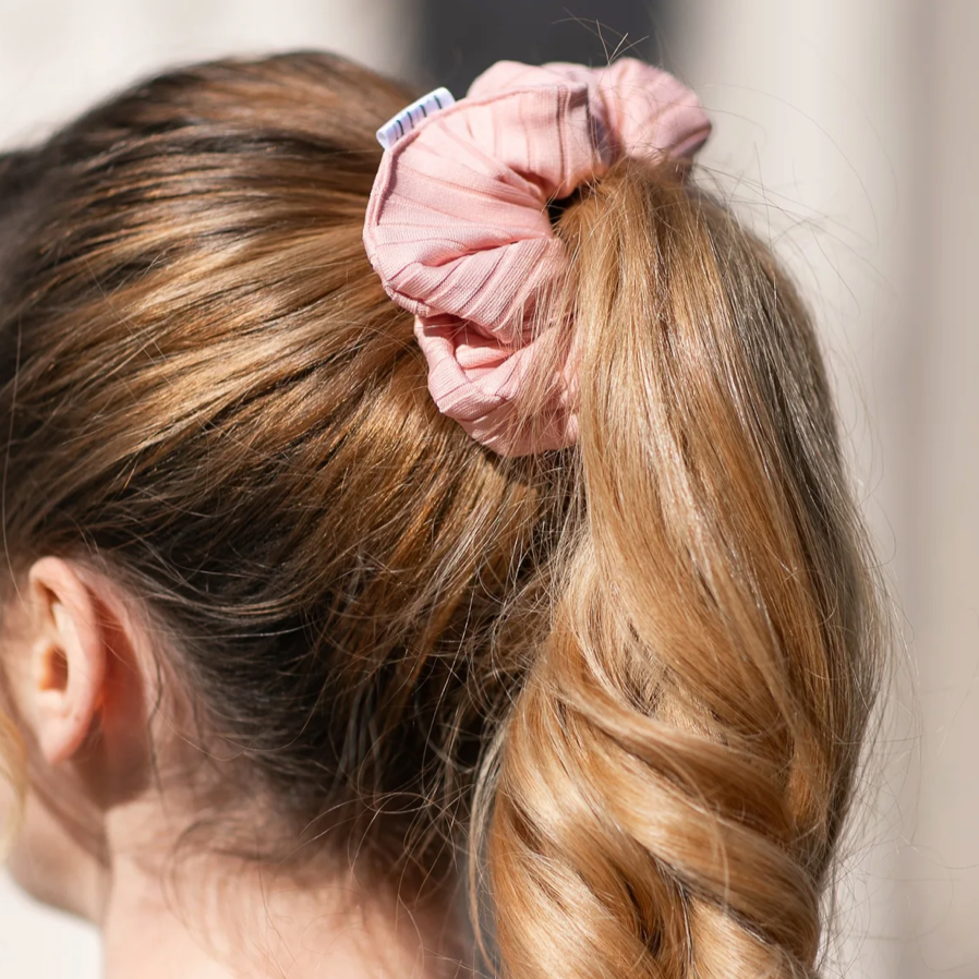 Baby Pink Stripe Scrunchie
