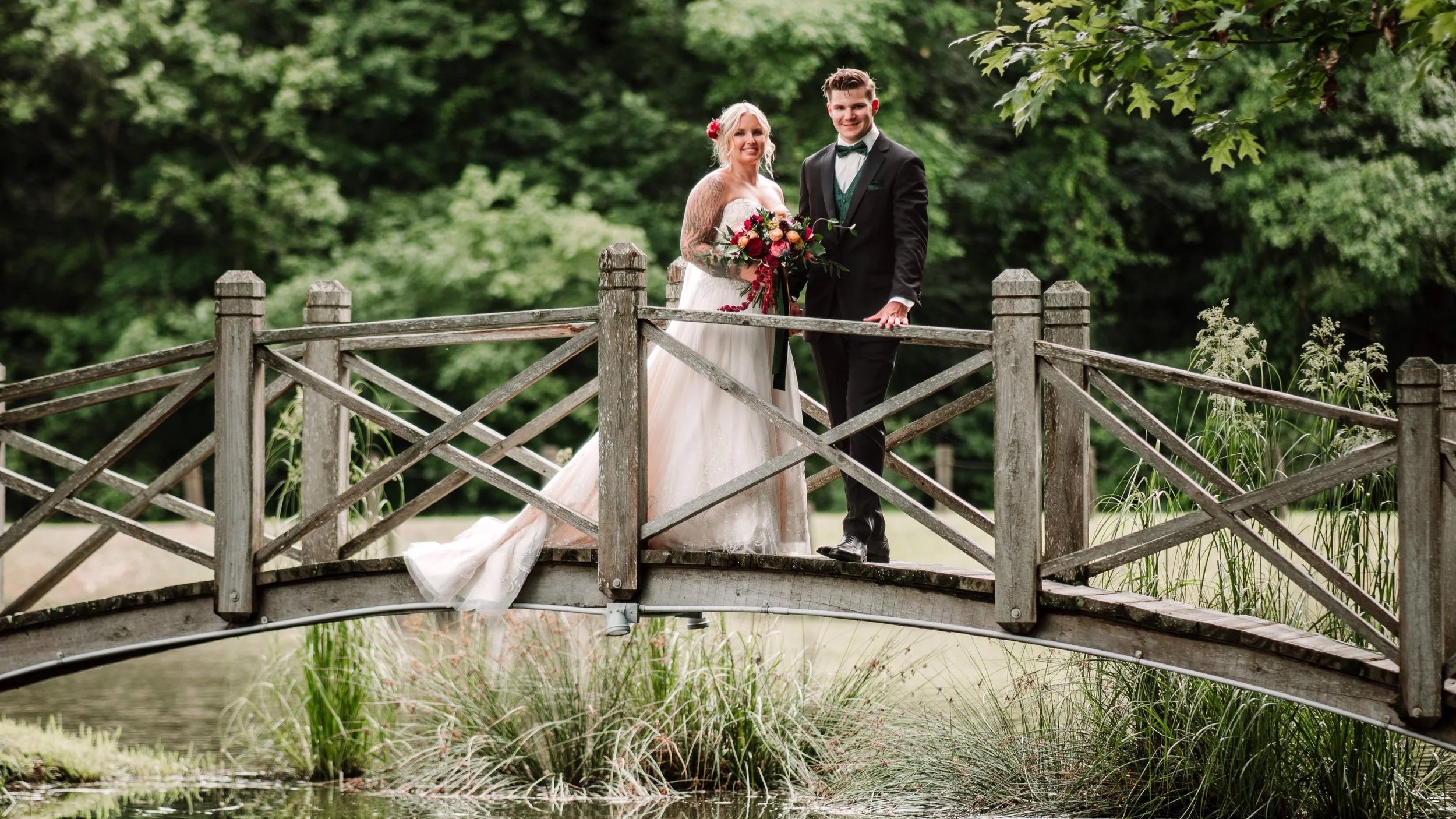 Bridal-Couple-Pond-Bridge-Reflection-Catlett-Farm-.jpg