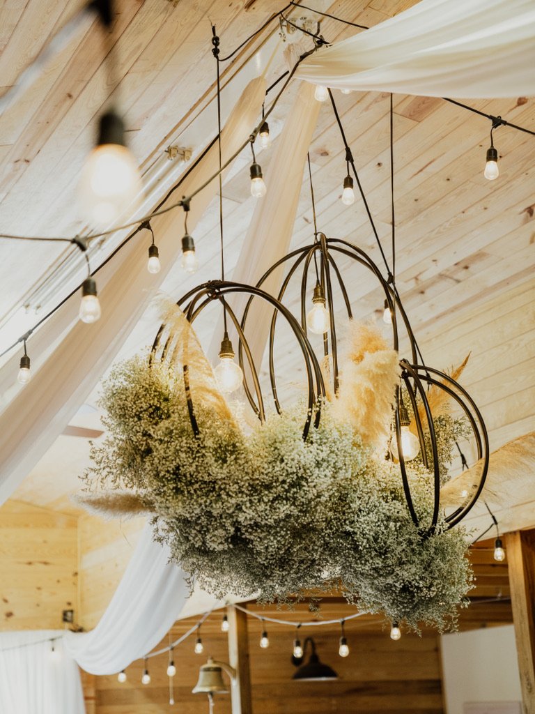  chandeliers at barn wedding venue in Fayetteville NC 